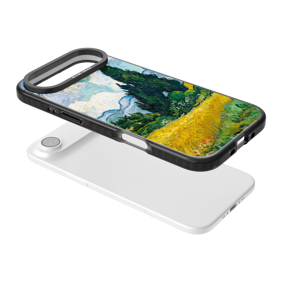 Wheat Field With Cypresses By Vincent Van Gogh iPhone Air Impact Black Phone Case angled