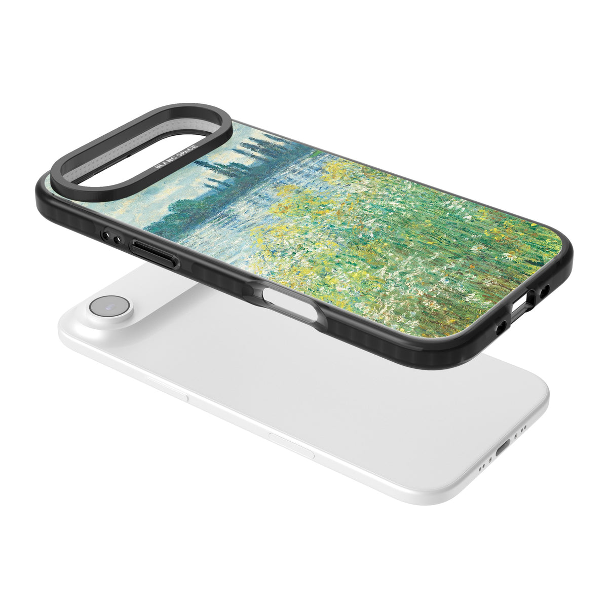 Banks Of The Seine By Claude Monet iPhone Air Impact Black Phone Case angled
