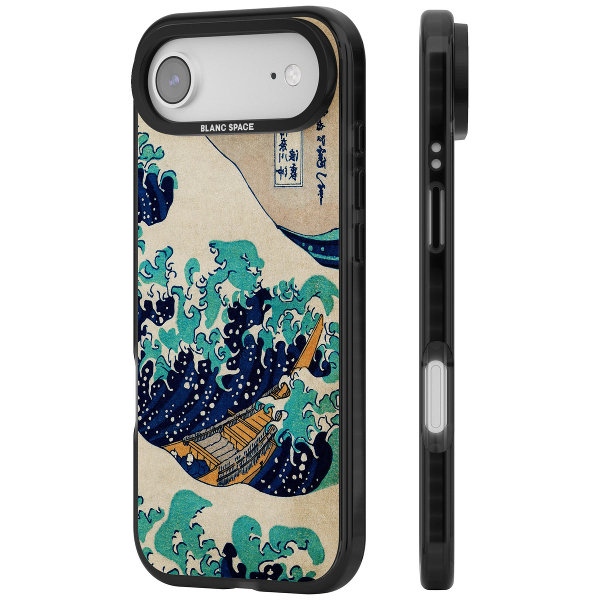 The Great Wave By Katsushika Hokusai iPhone Air Impact Black Phone Case side