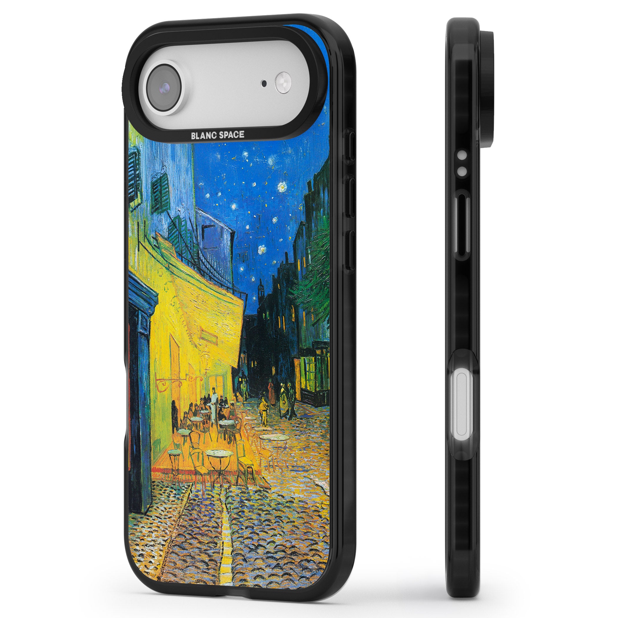 Café Terrace At Night iPhone 17 Air Impact Black Phone Case Side Profile