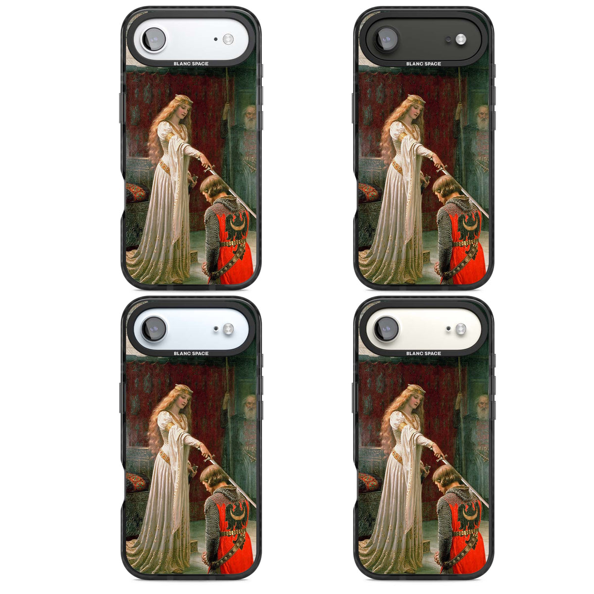 The Accolade renaissance art iPhone case featuring Edmund Blair Leighton's painting of a queen knighting a kneeling knight | Clear Impact case for iPhone Air
