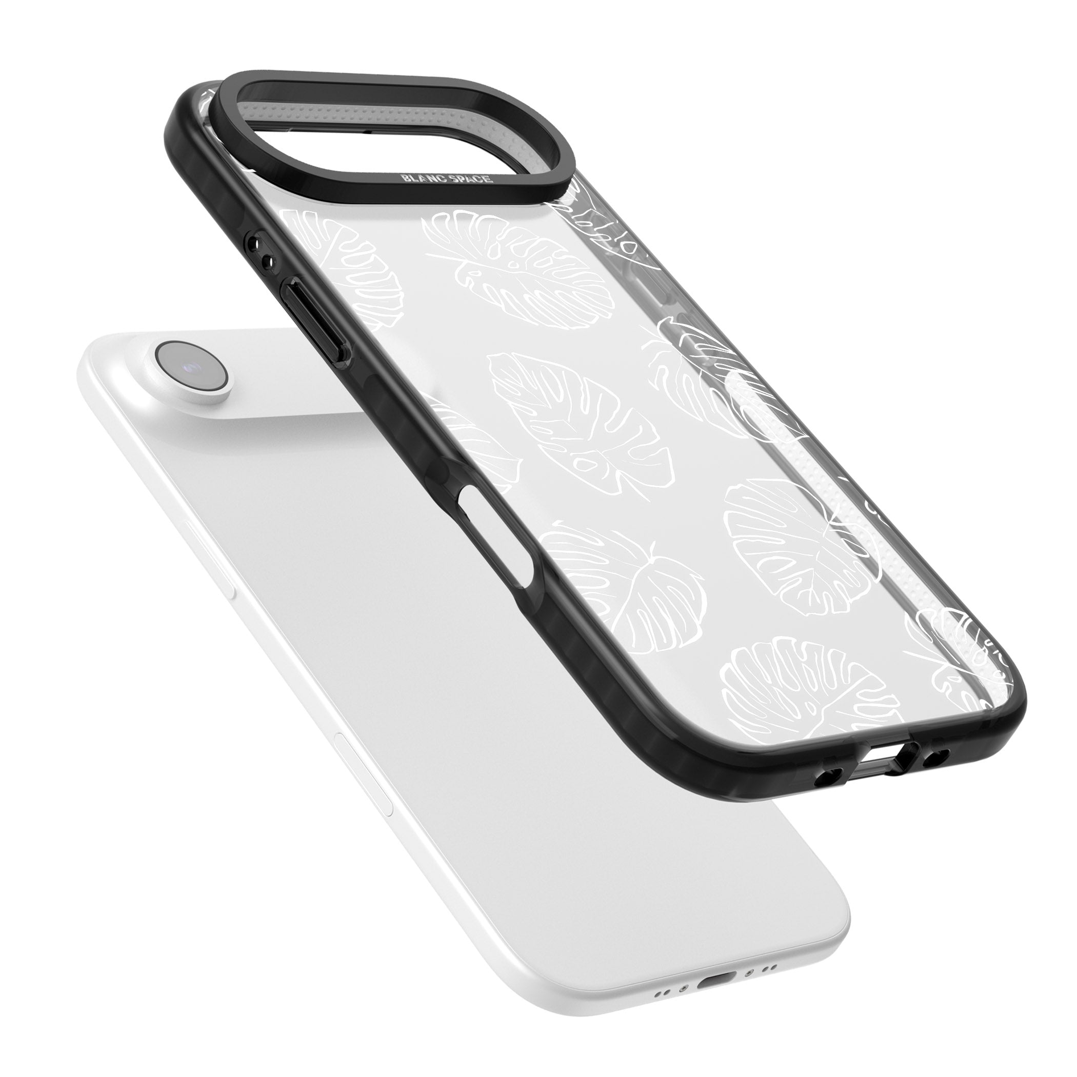 Monstera Outline iPhone 17 Air Impact Black Phone Case Colours