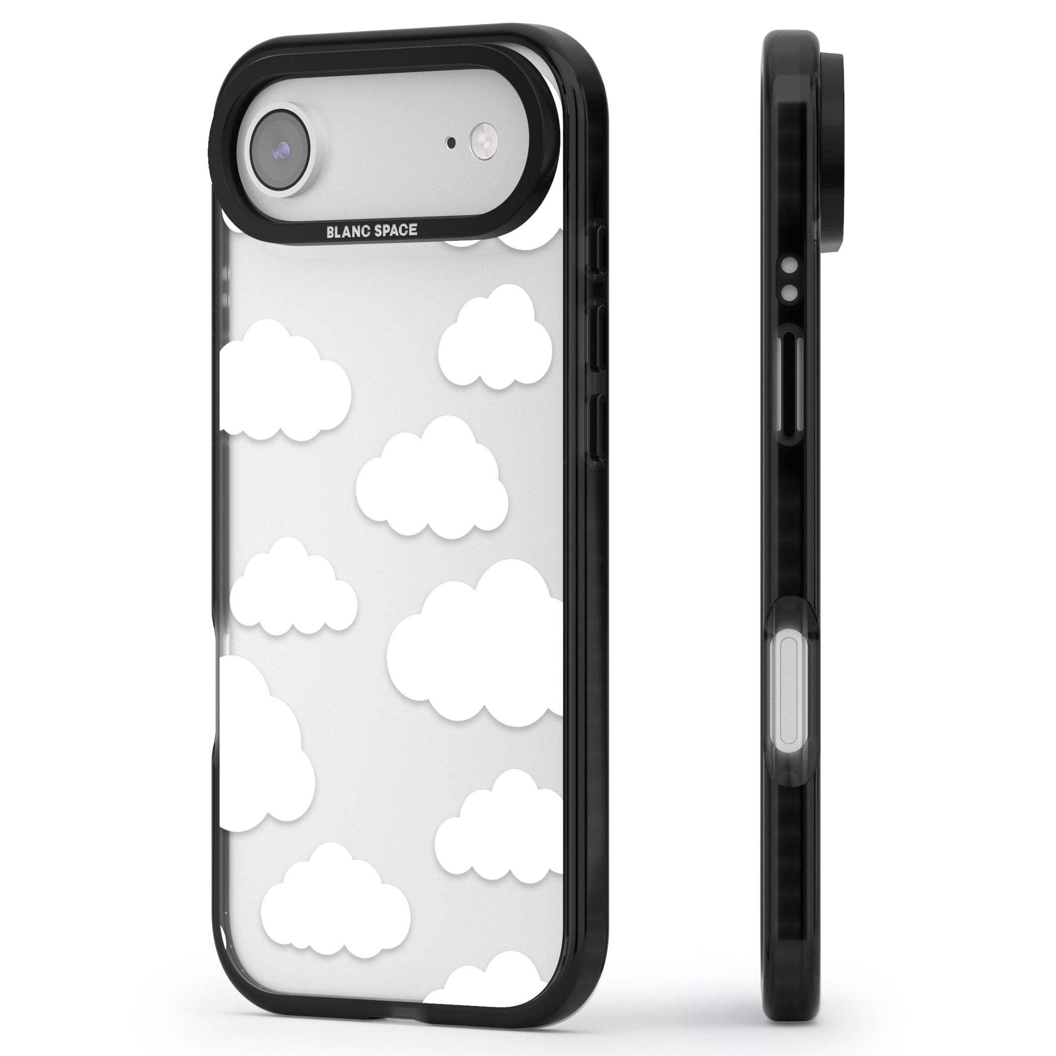 Cloud Pattern iPhone 17 Air Impact Black Phone Case Side Profile