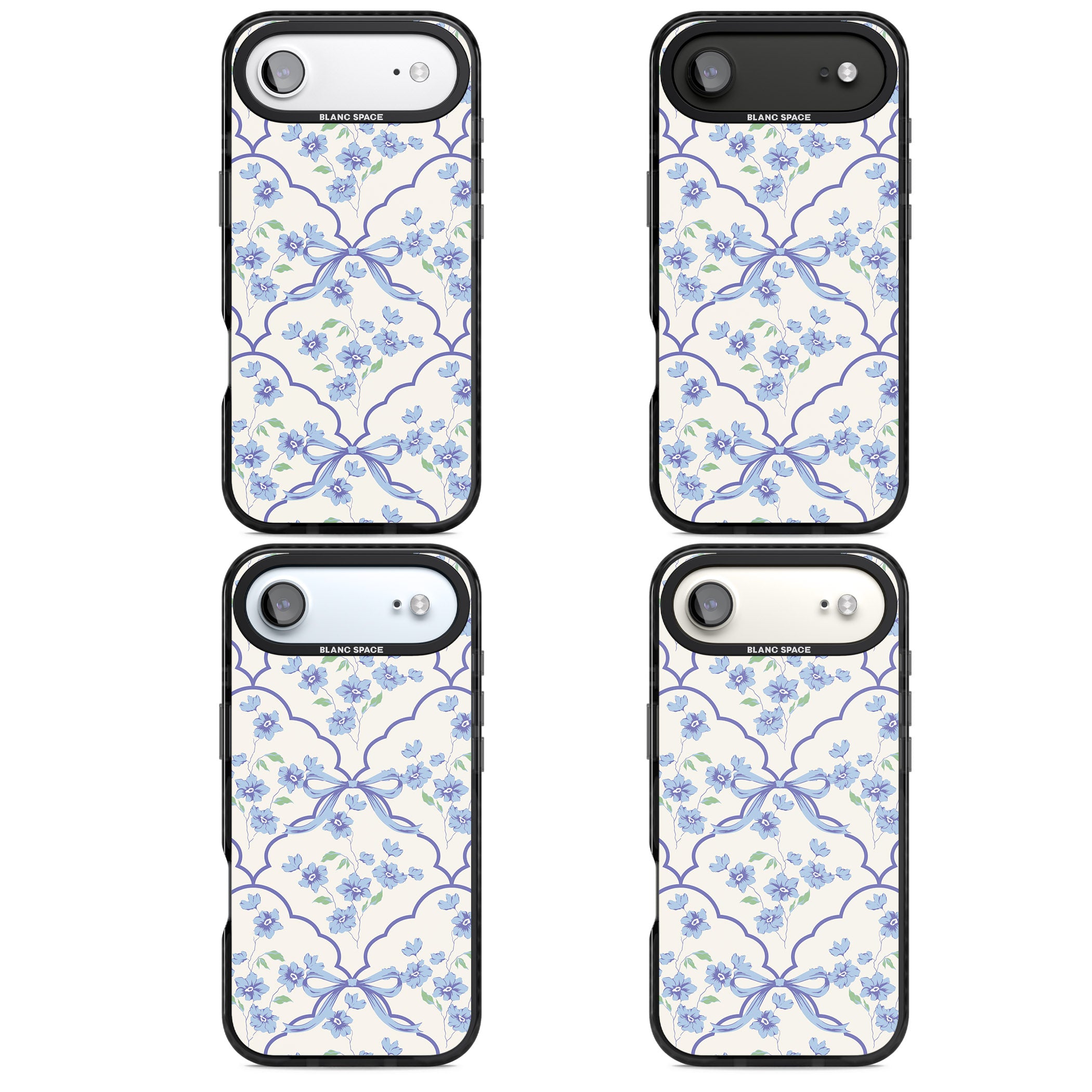 Blue Cottage Floral iPhone 17 Air Impact Black Phone Case APT Impact Protection