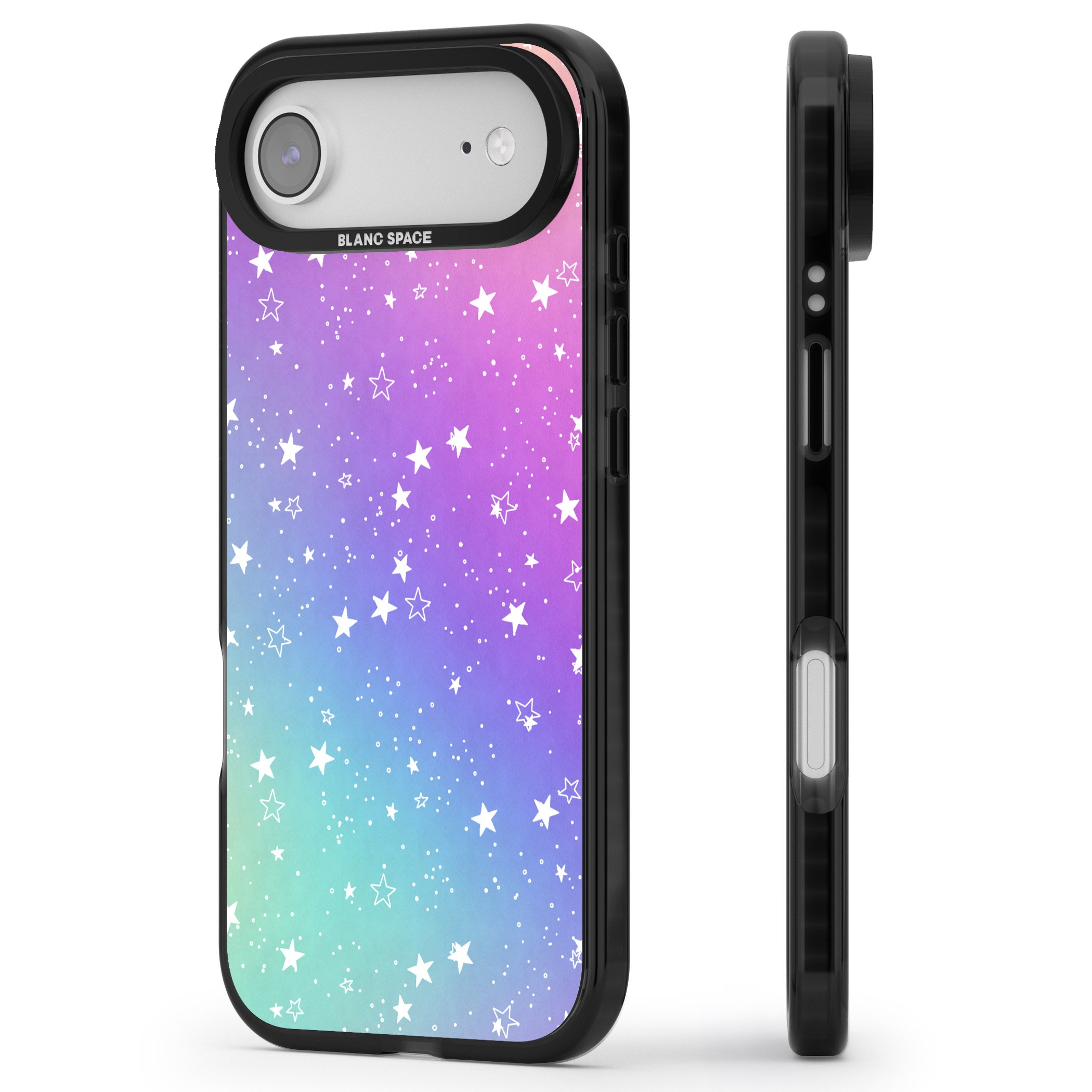 Pastel Starry Sky iPhone 17 Air Impact Black Phone Case Side Profile