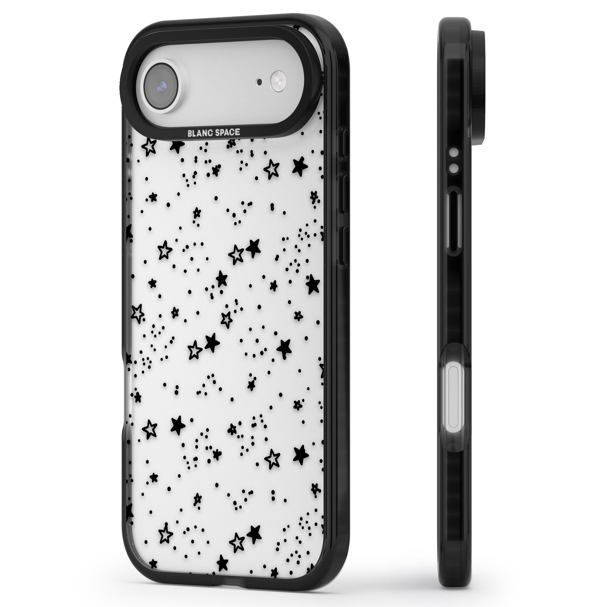 Midnight Stars iPhone 17 Air Impact Black Phone Case Side Profile