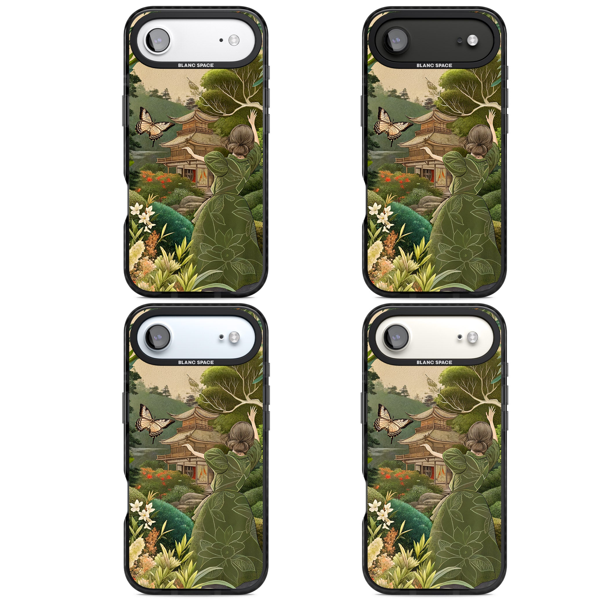 Japanese Nature iPhone 17 Air Impact Black Phone Case APT Impact Protection