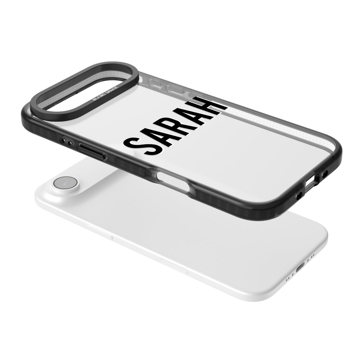 Personalised Name (Centre) iPhone Air Impact Black Phone Case angled