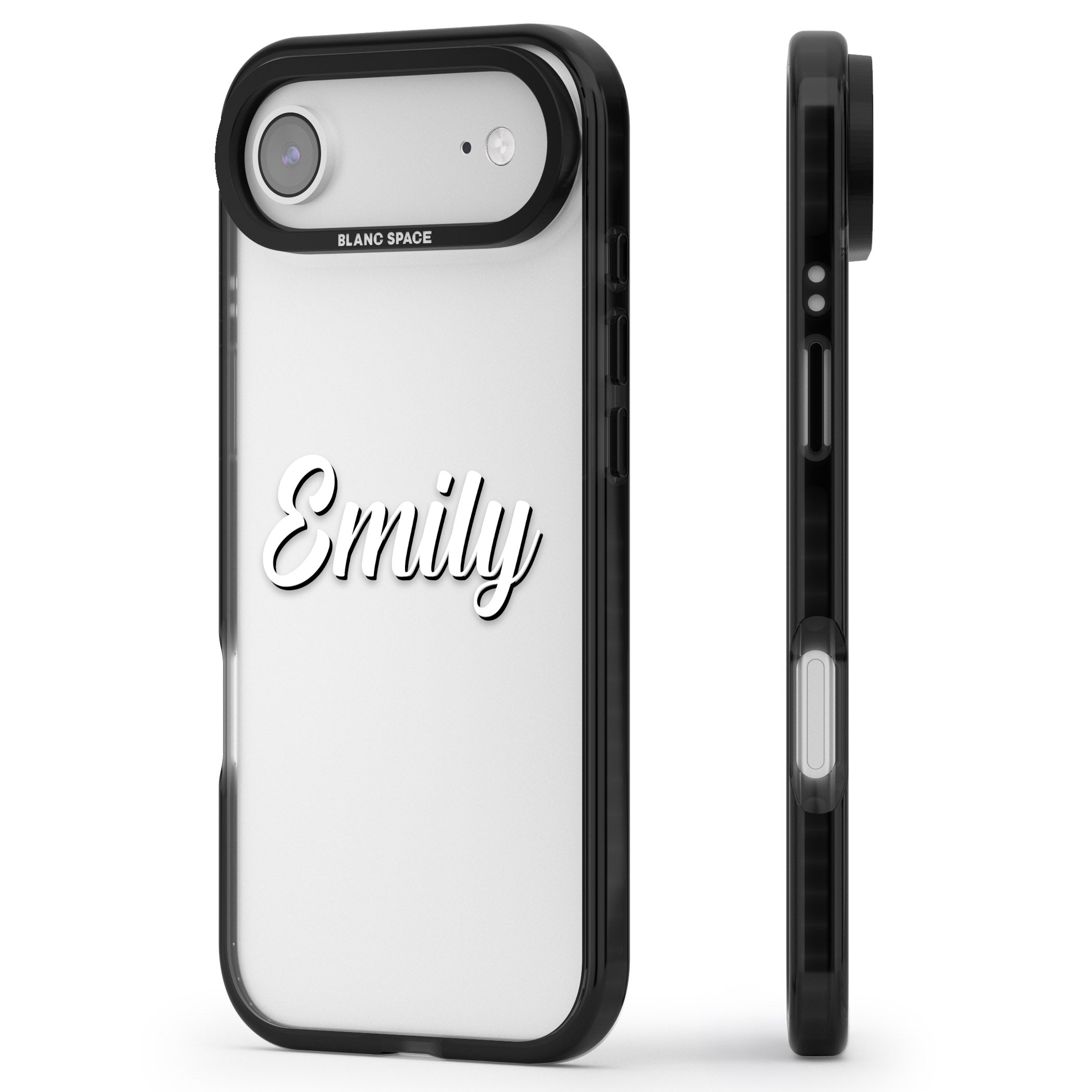 Personalised Cute Name iPhone 17 Air Impact Black Phone Case Side Profile
