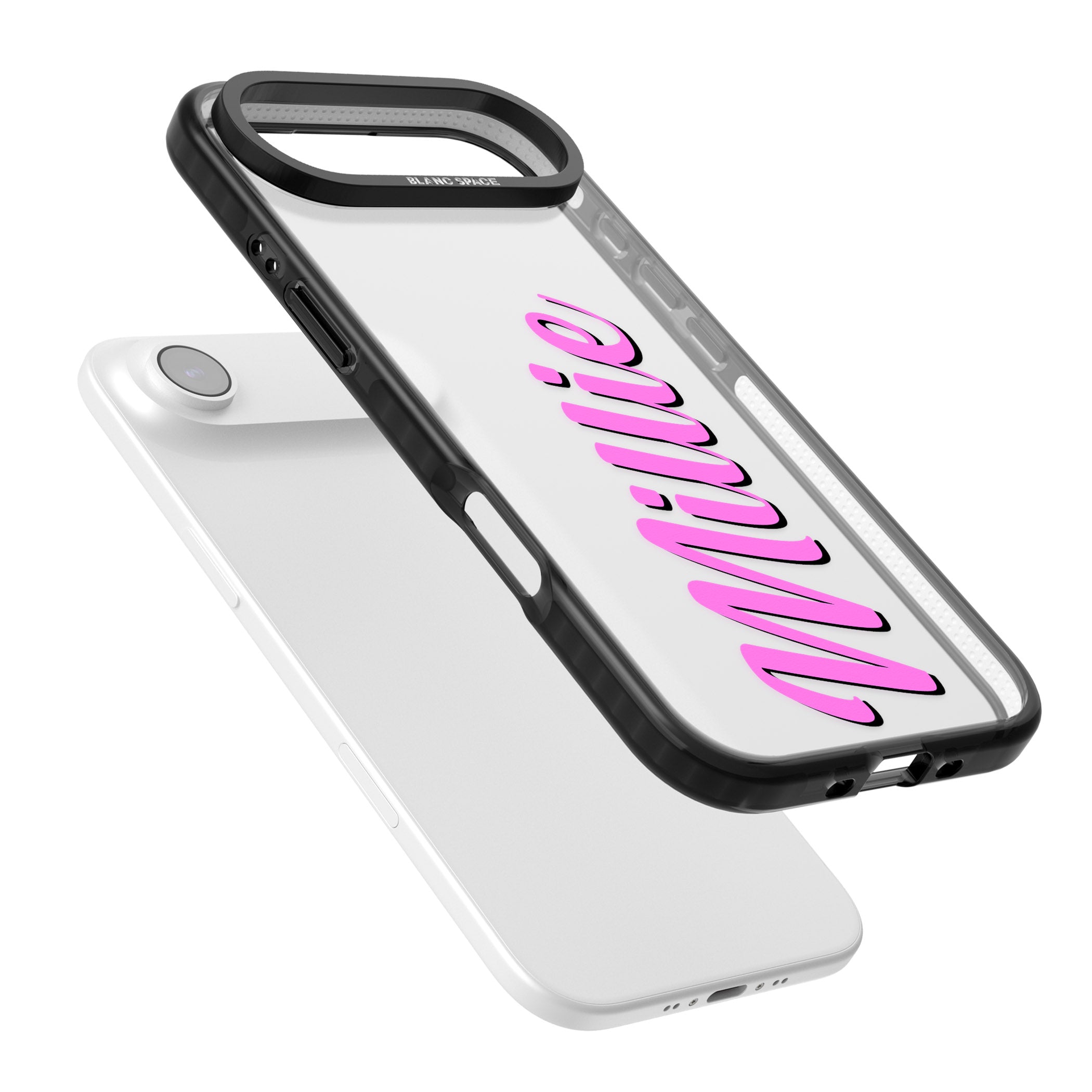 Personalised Cute Vertical Name iPhone 17 Air Impact Black Phone Case Colours