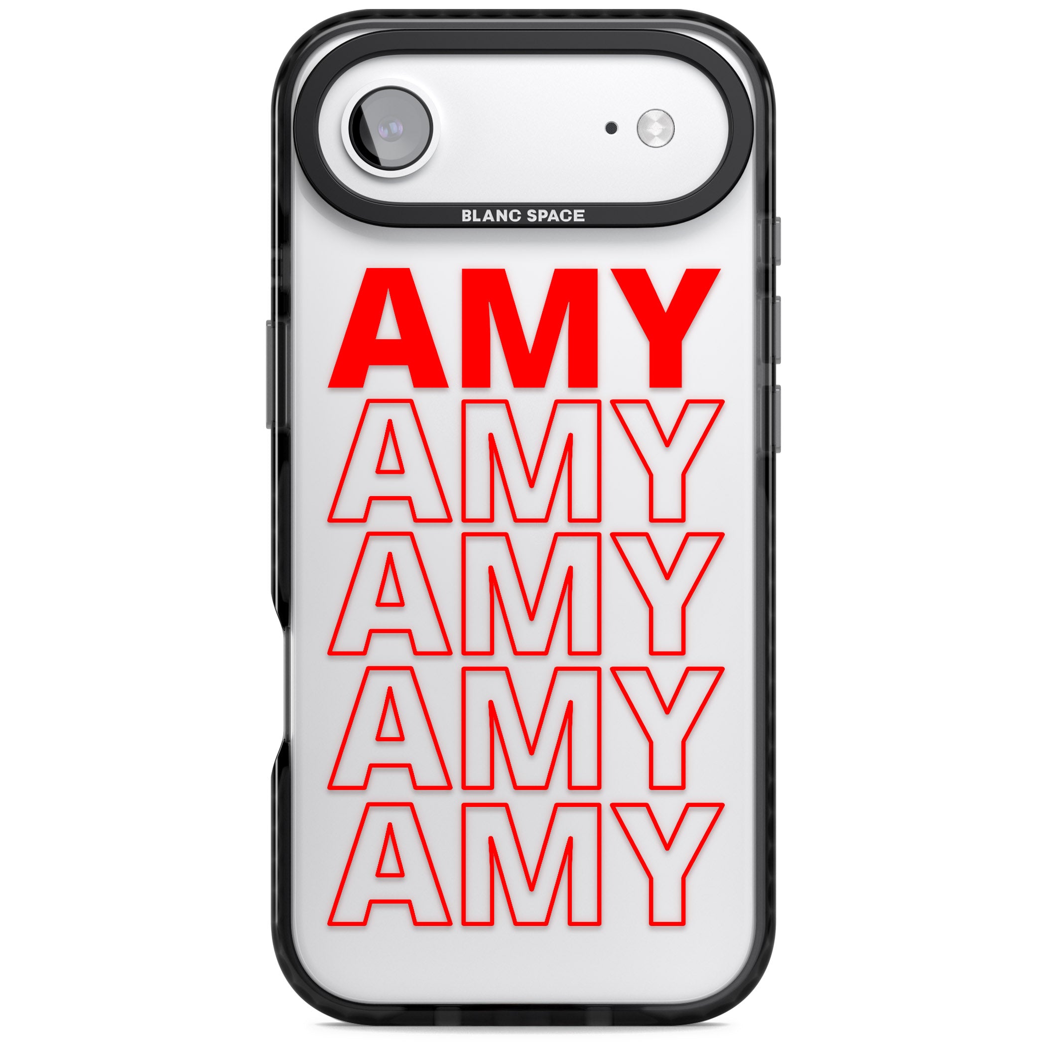 Personalised Bold Name Repeat iPhone 17 Air Impact Black Phone Case