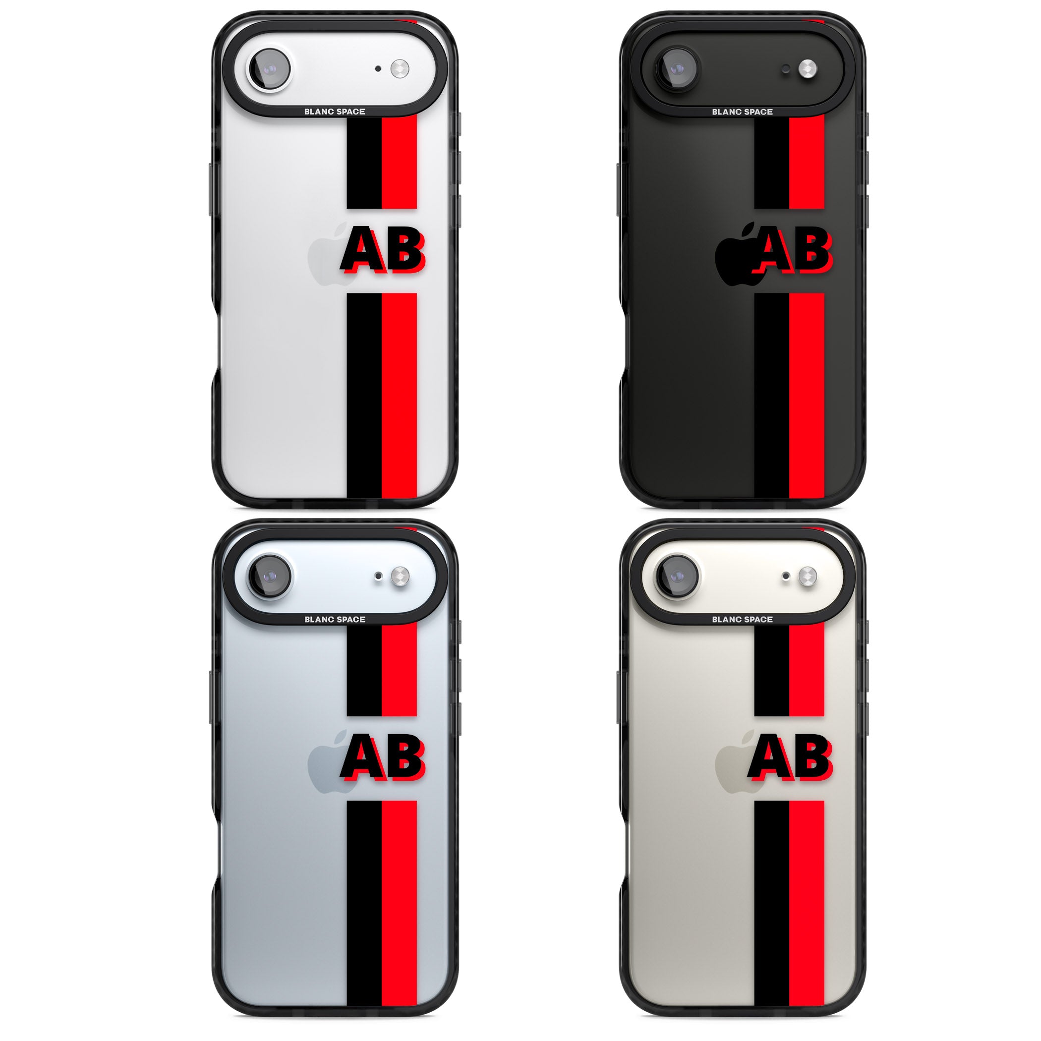 Personalised Bold Stripe iPhone 17 Air Impact Black Phone Case APT Impact Protection