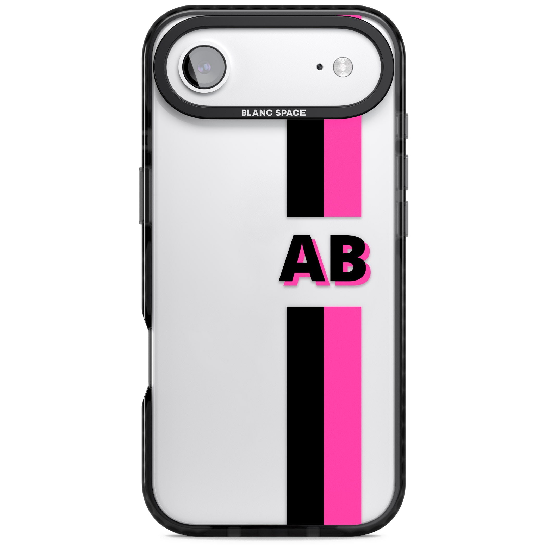 Personalised Bold Name Stripe iPhone 17 Air Impact Black Phone Case