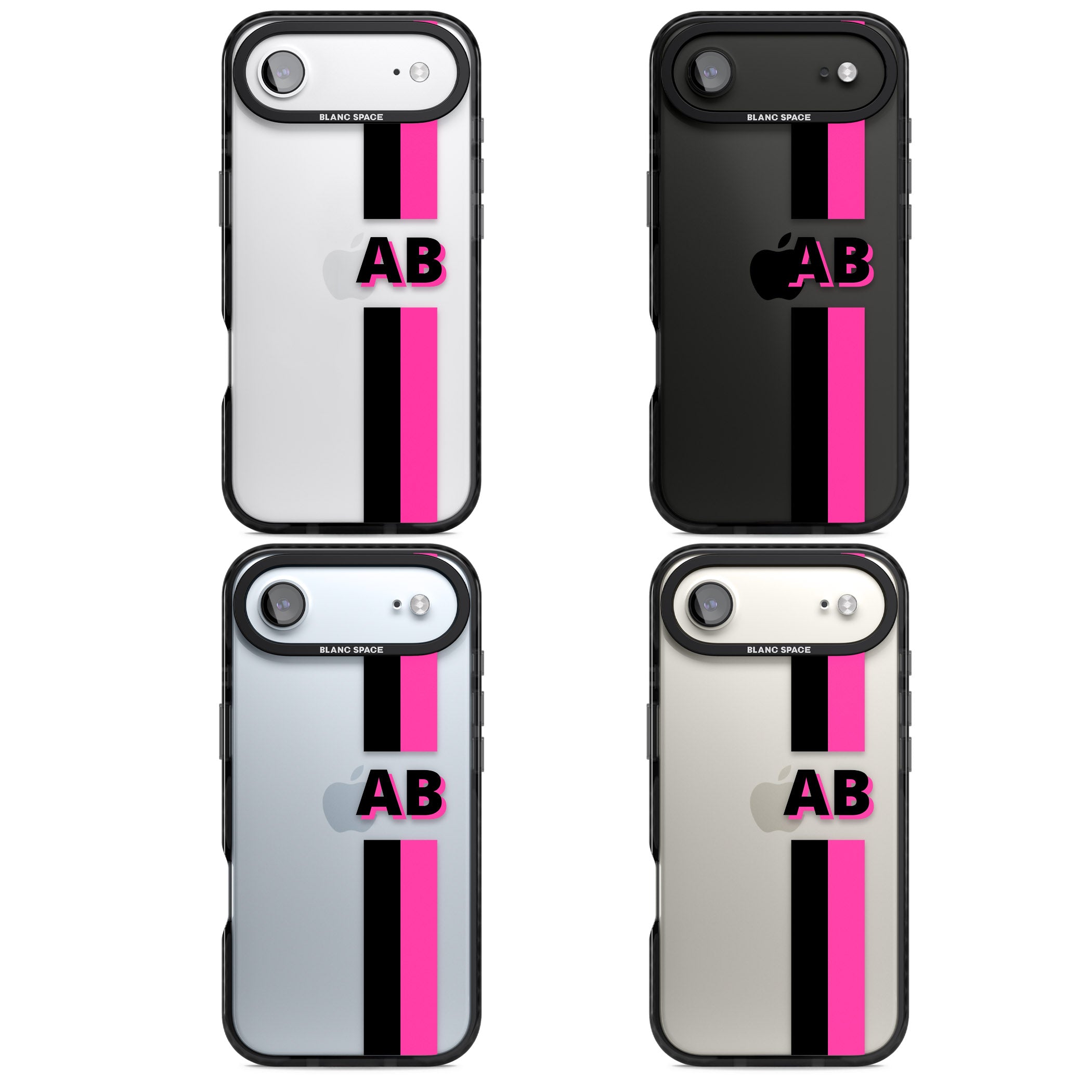 Personalised Bold Name Stripe iPhone 17 Air Impact Black Phone Case APT Impact Protection