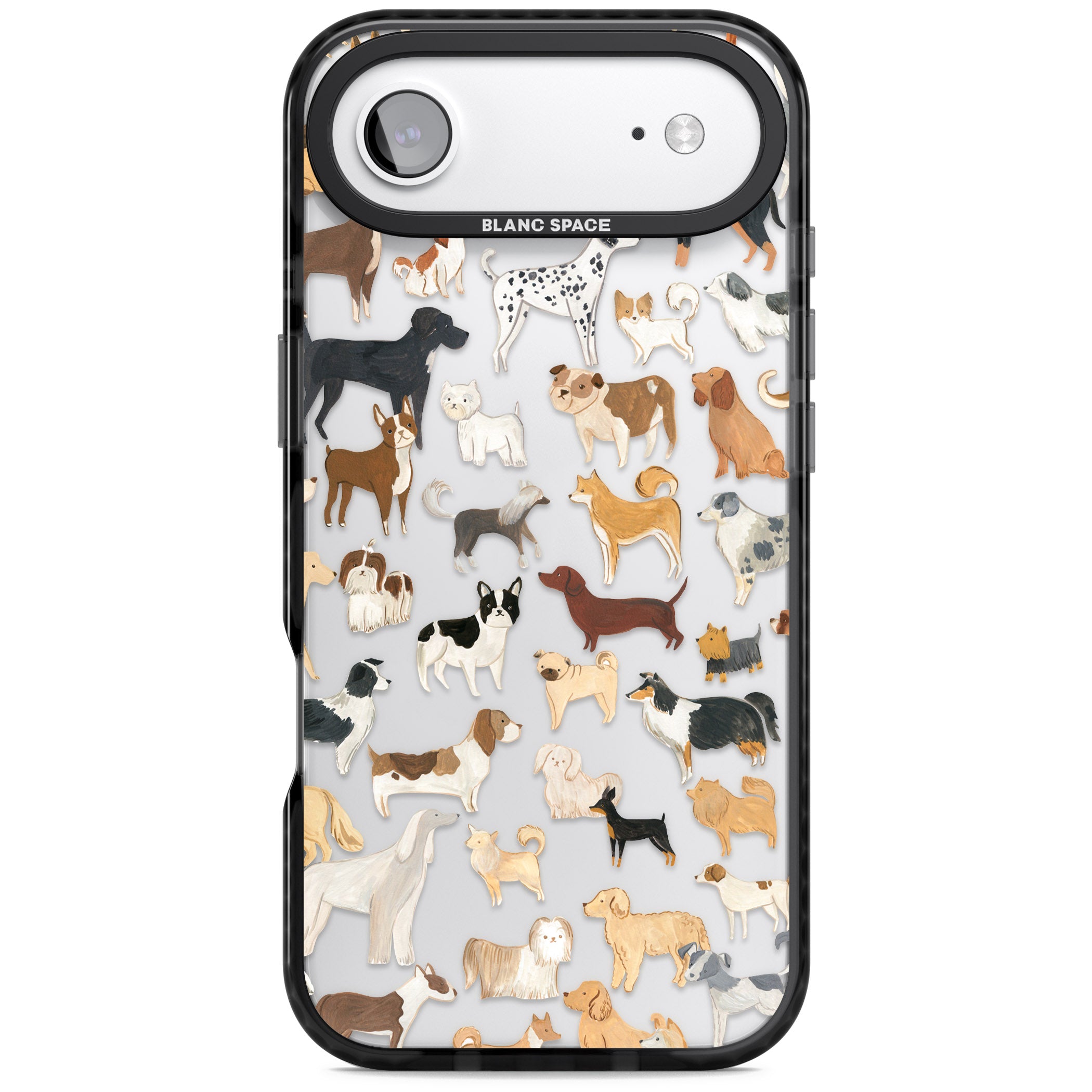 Hand Painted Dogs iPhone 17 Air Impact Black Phone Case