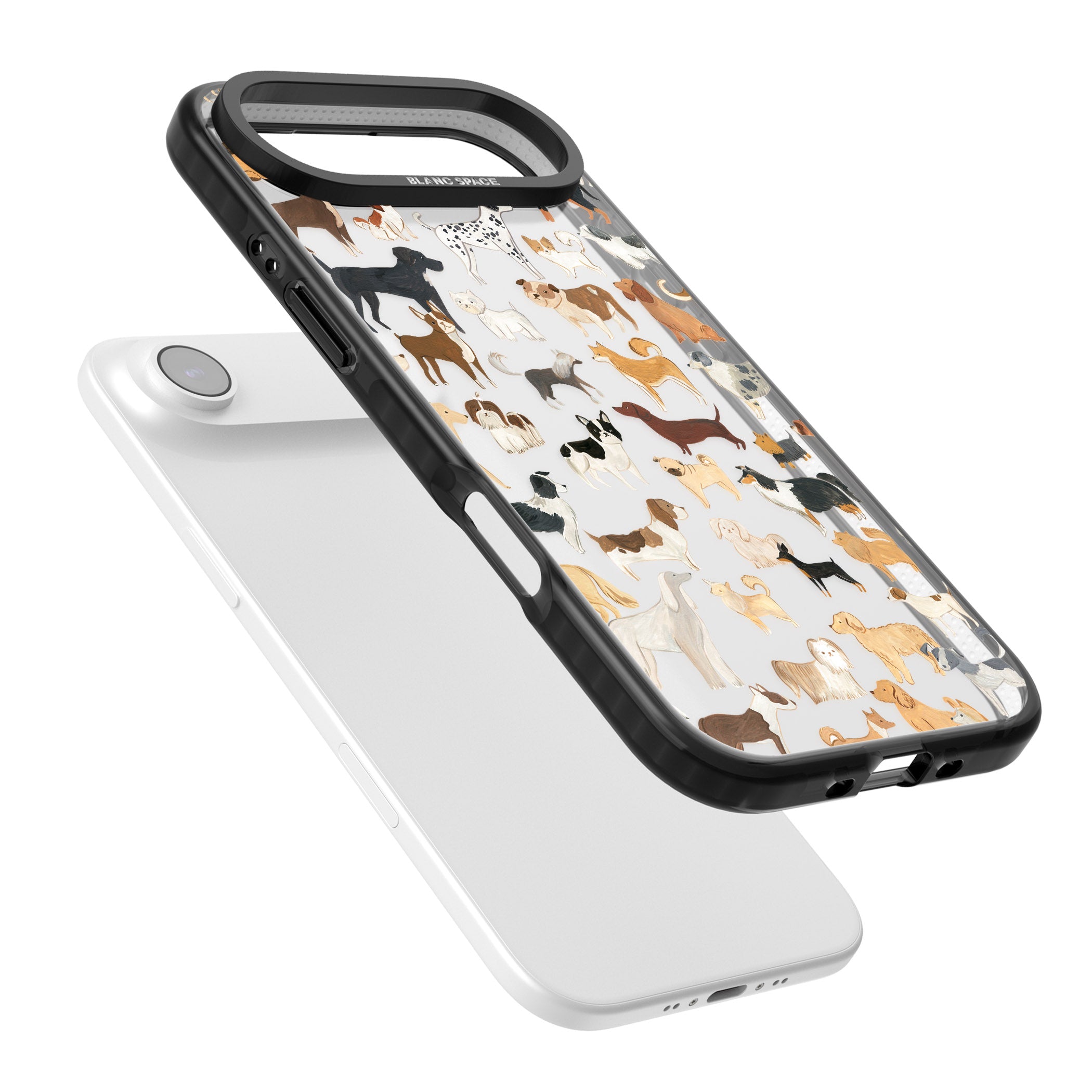 Hand Painted Dogs iPhone 17 Air Impact Black Phone Case Colours