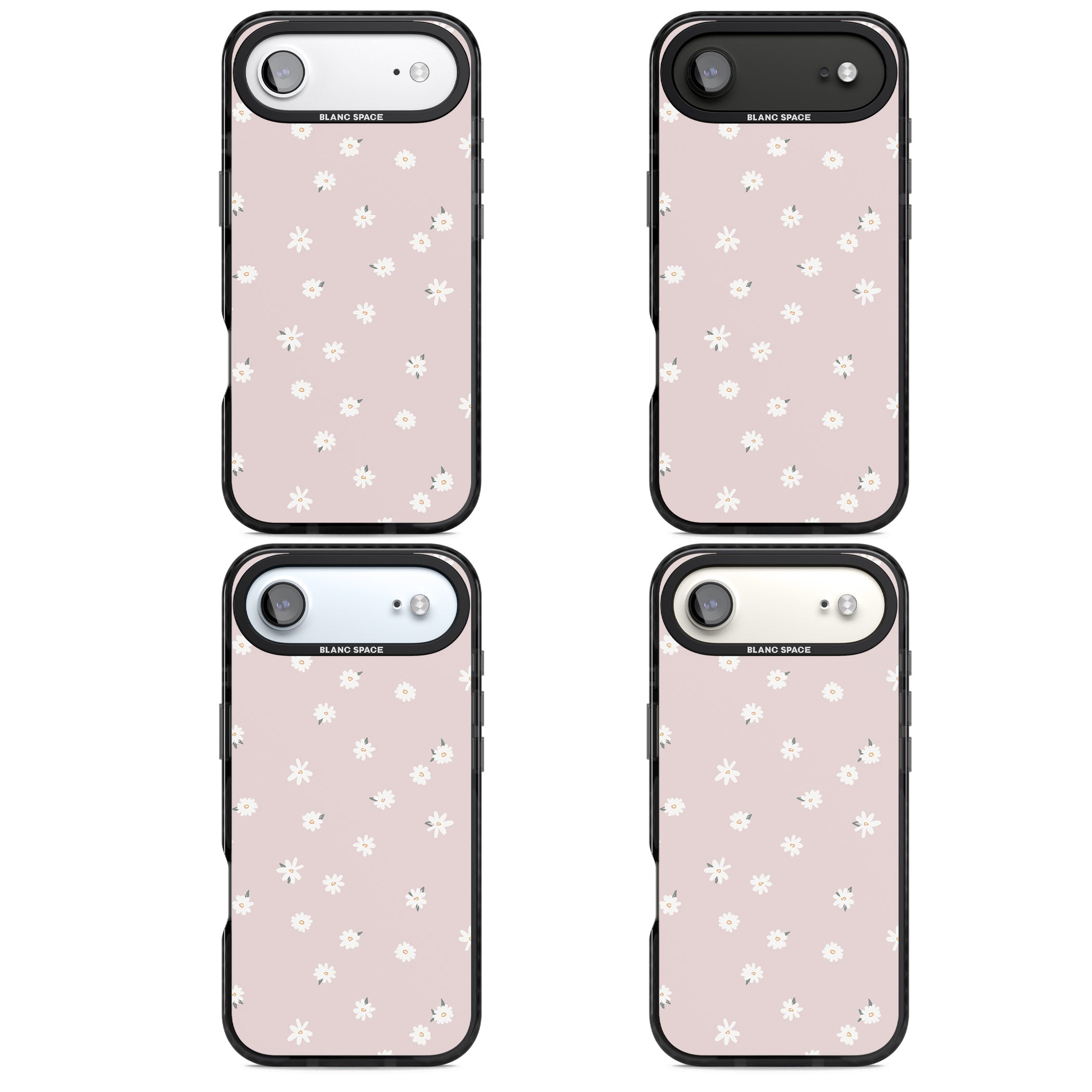 Painted Daises On Pink iPhone 17 Air Impact Black Phone Case APT Impact Protection