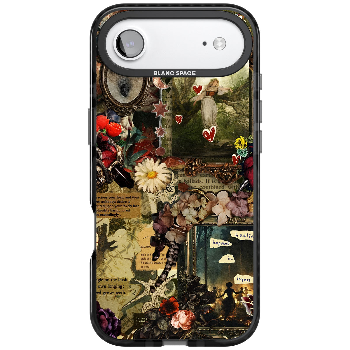 Textbook Romance Collage iPhone Air Impact Black Phone Case front