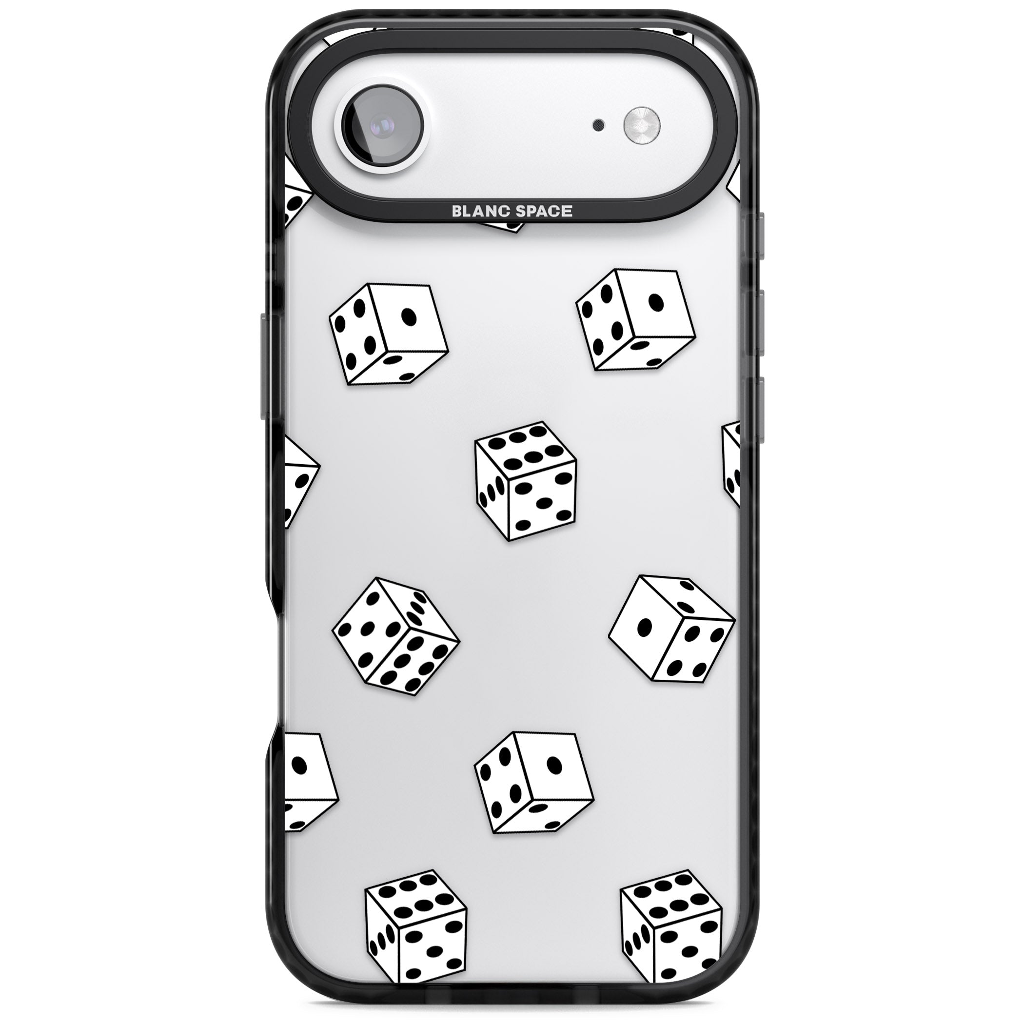 Clear Dice Pattern iPhone 17 Air Impact Black Phone Case