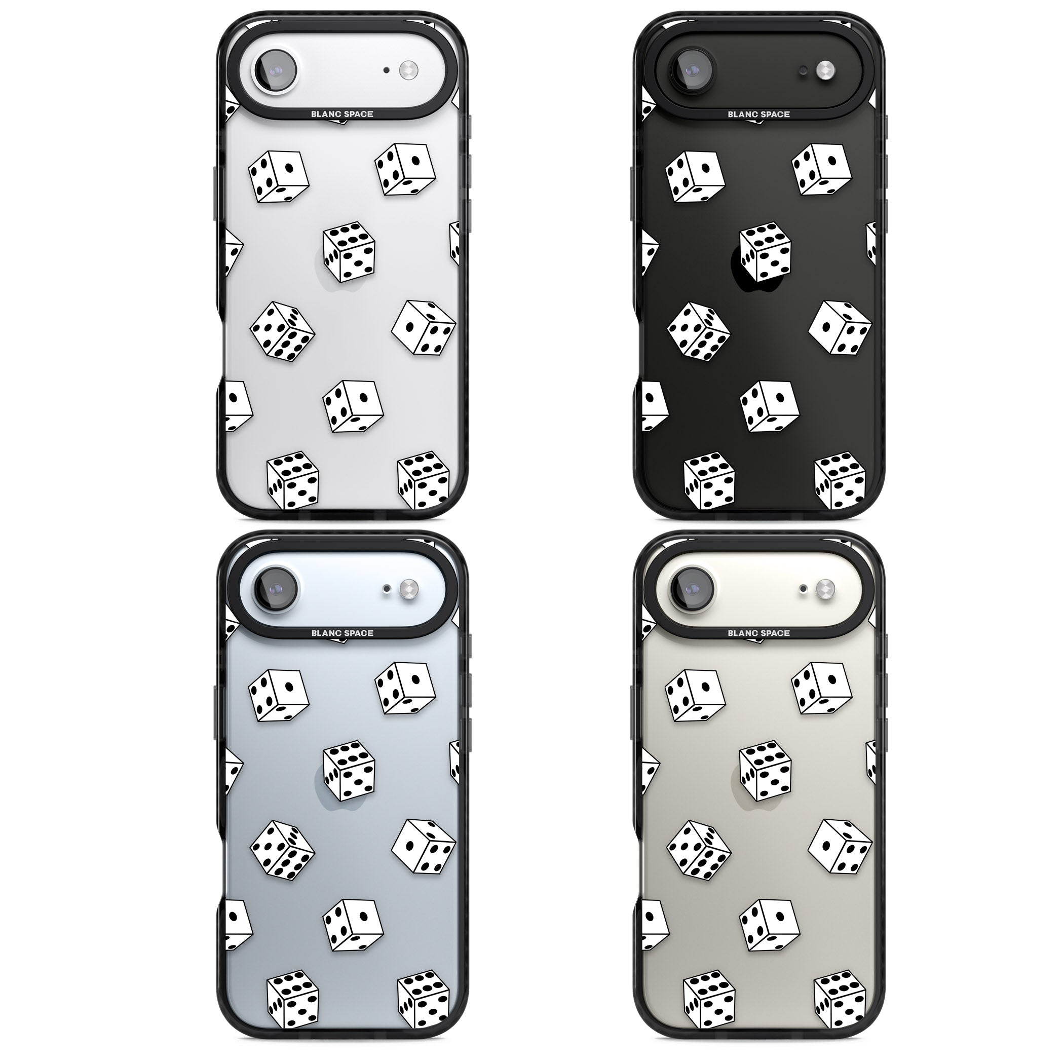 Clear Dice Pattern iPhone 17 Air Impact Black Phone Case APT Impact Protection