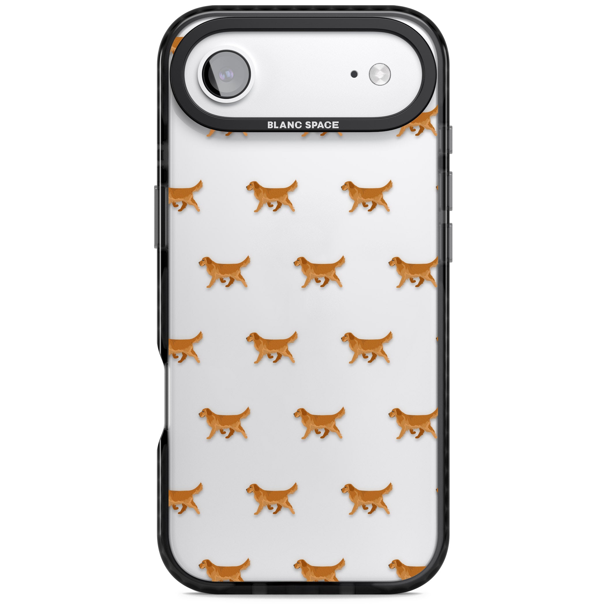 Golden Retriever Dog Pattern Clear iPhone 17 Air Impact Black Phone Case