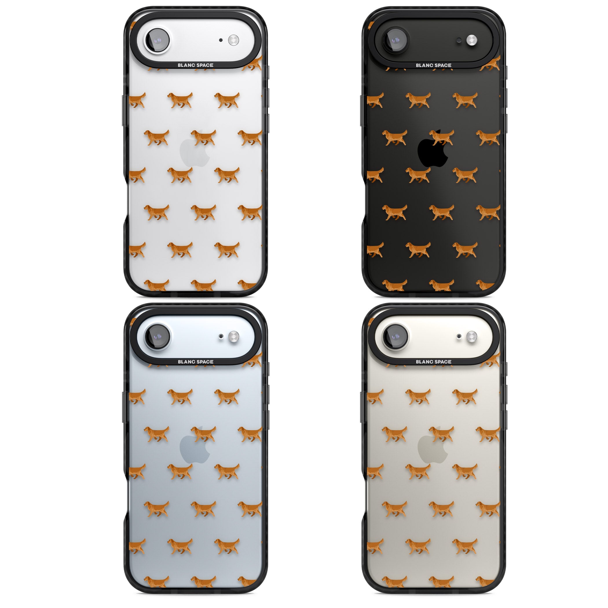 Golden Retriever Dog Pattern Clear iPhone 17 Air Impact Black Phone Case APT Impact Protection