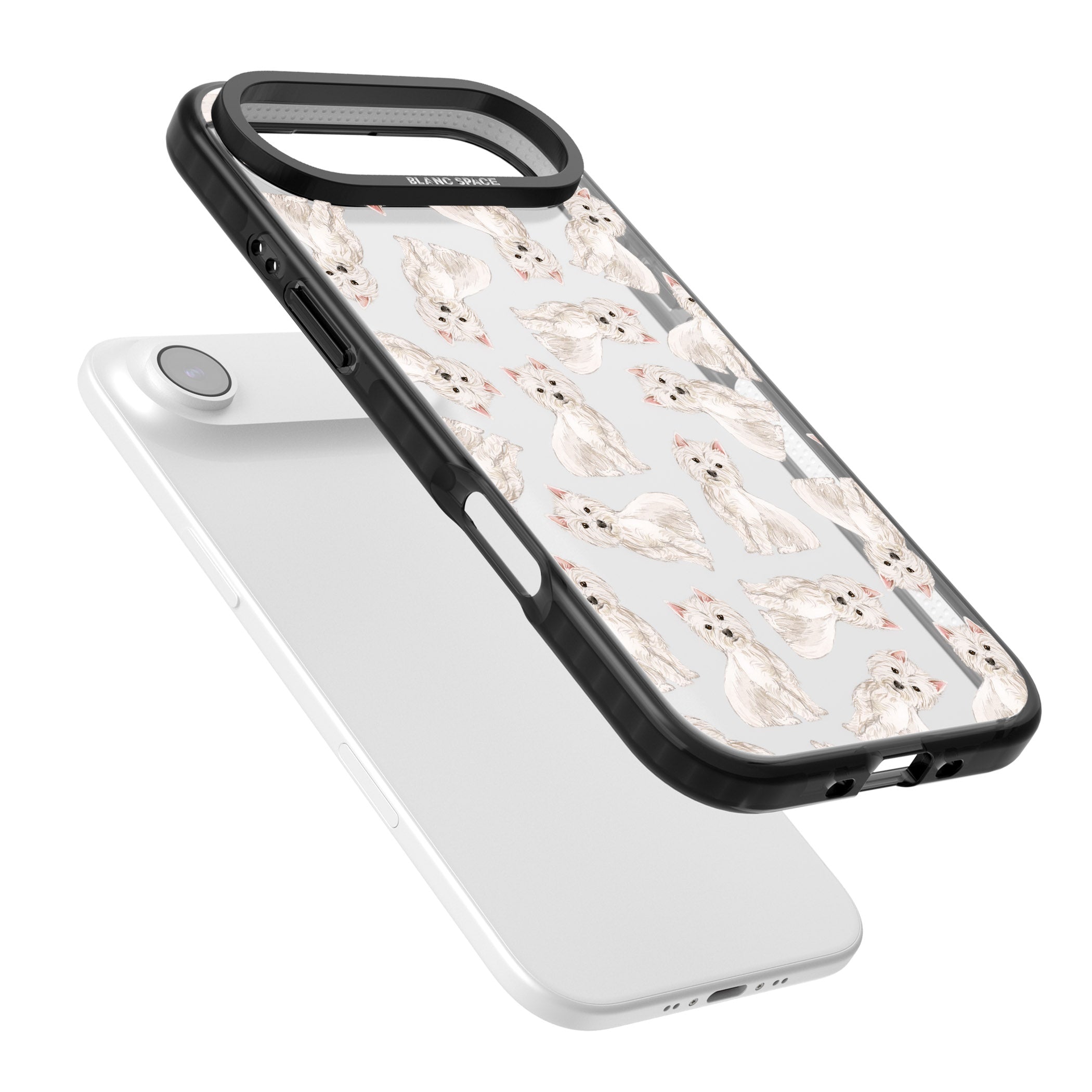 Westie Dog Pattern iPhone 17 Air Impact Black Phone Case Colours