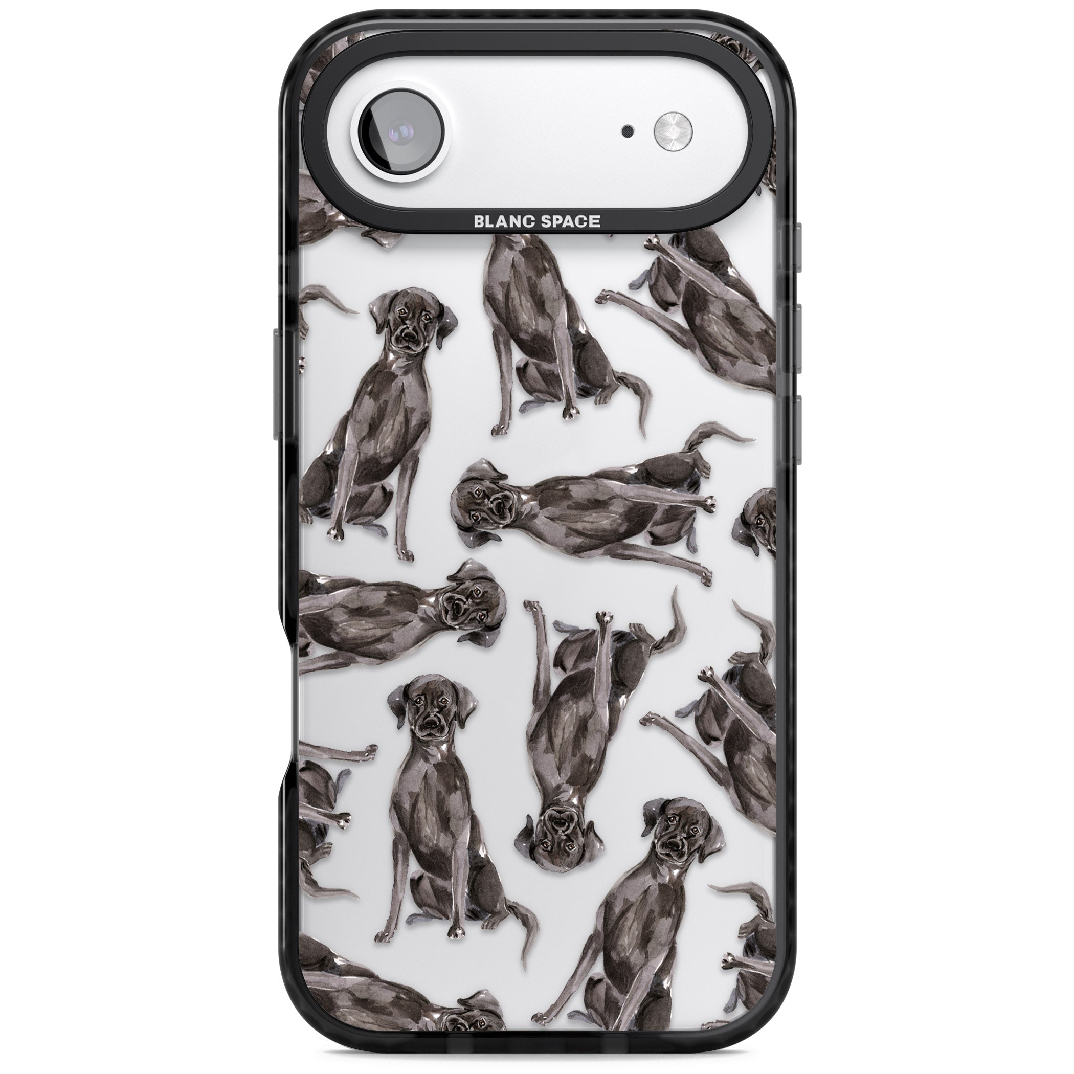 Black Labrador Watercolor Pattern iPhone 17 Air Impact Black Phone Case