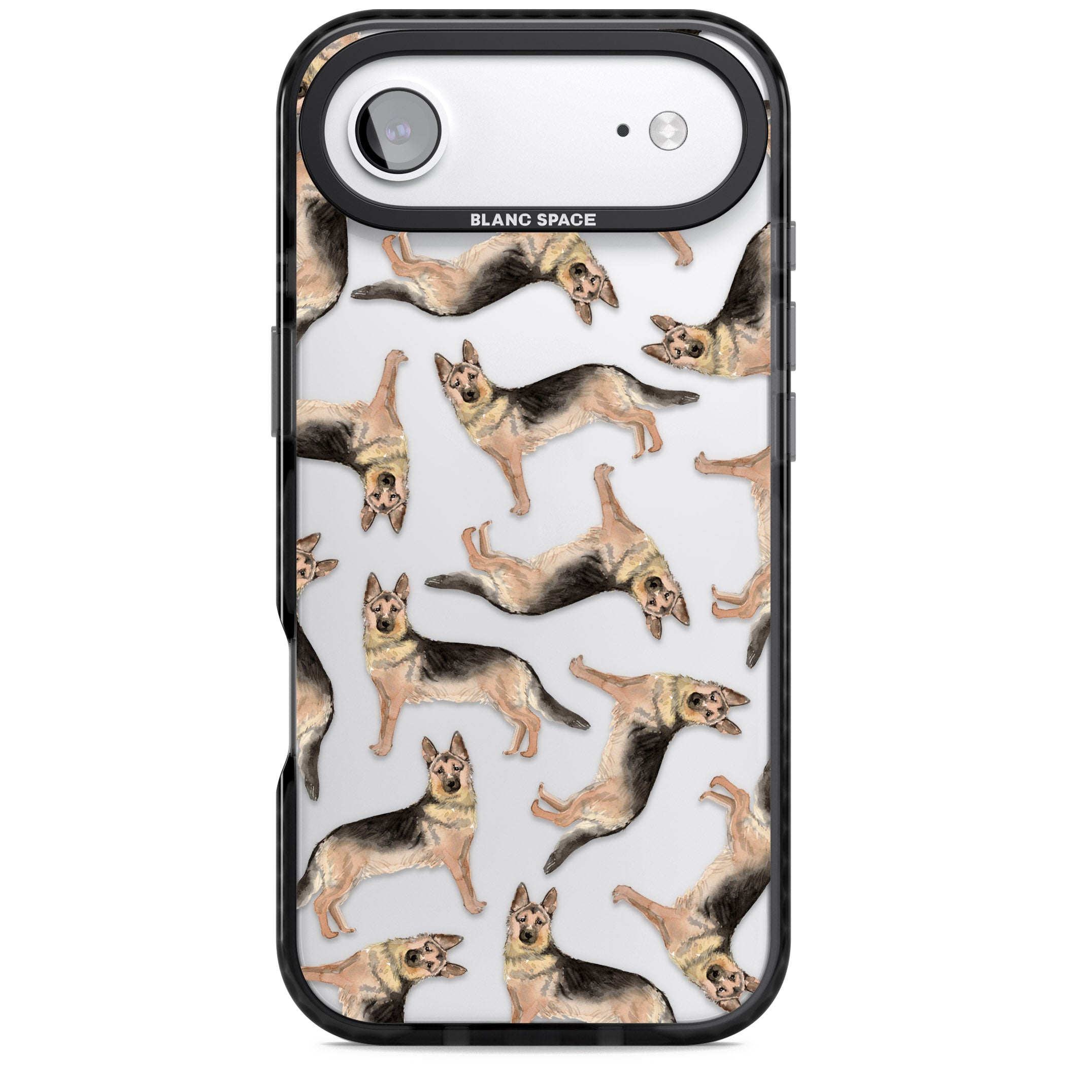 German Shepherd Pattern Classic iPhone 17 Air Impact Black Phone Case