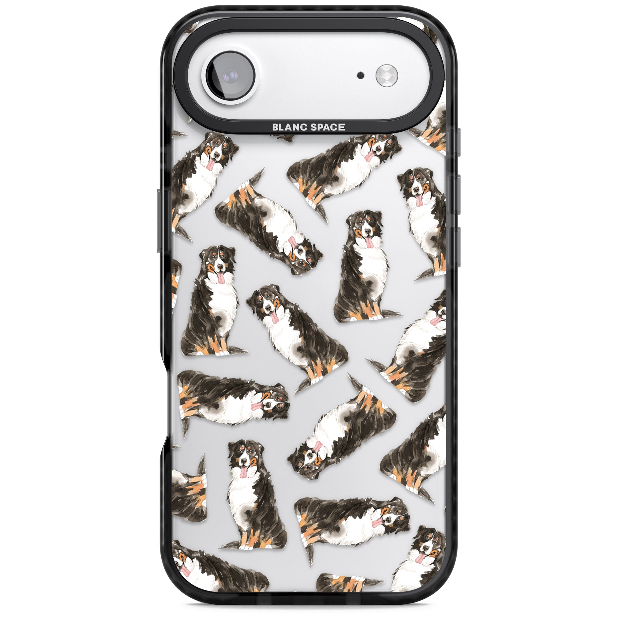 Bernese Mountain Dog Pattern iPhone 17 Air Impact Black Phone Case
