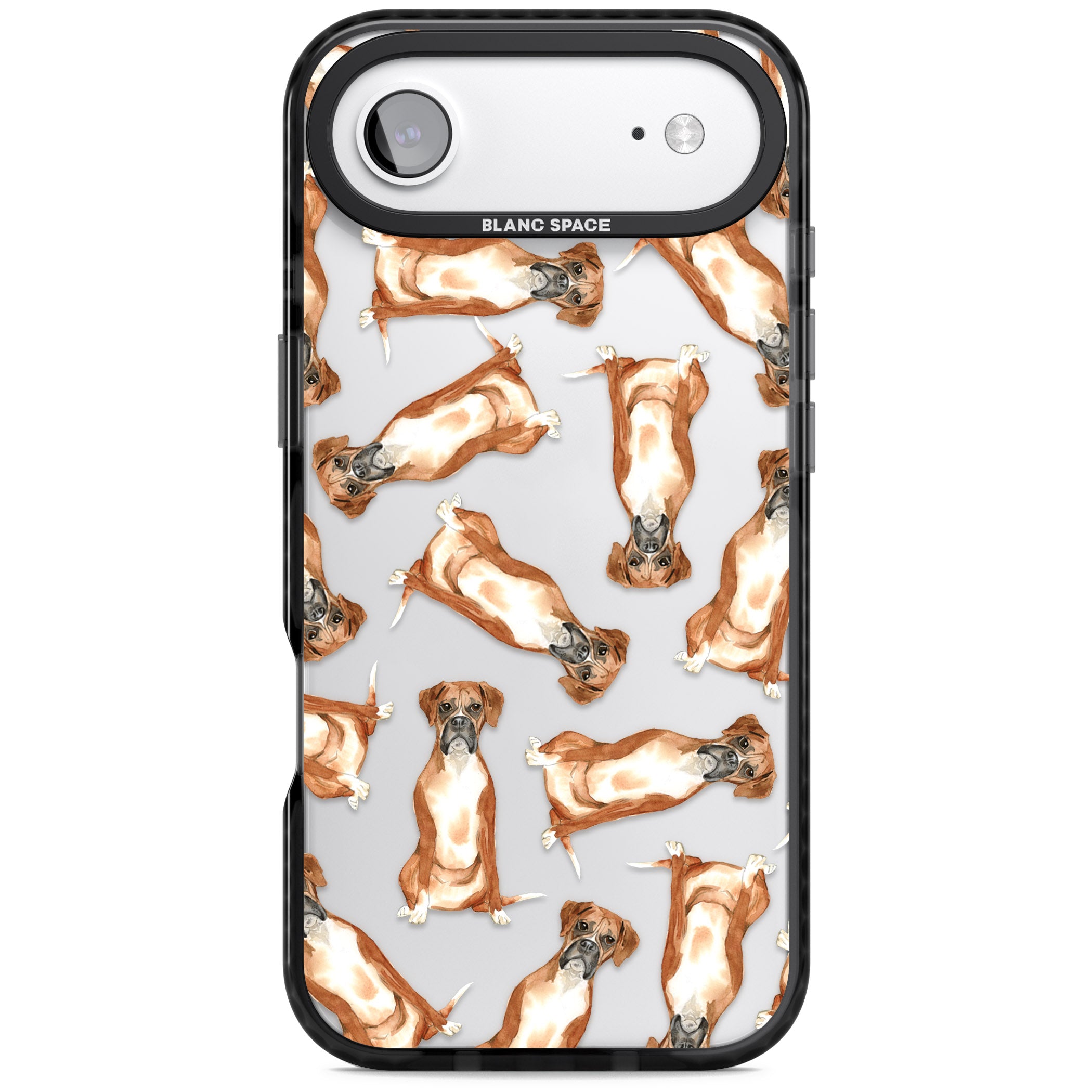 Boxer Watercolor Dog Pattern iPhone 17 Air Impact Black Phone Case