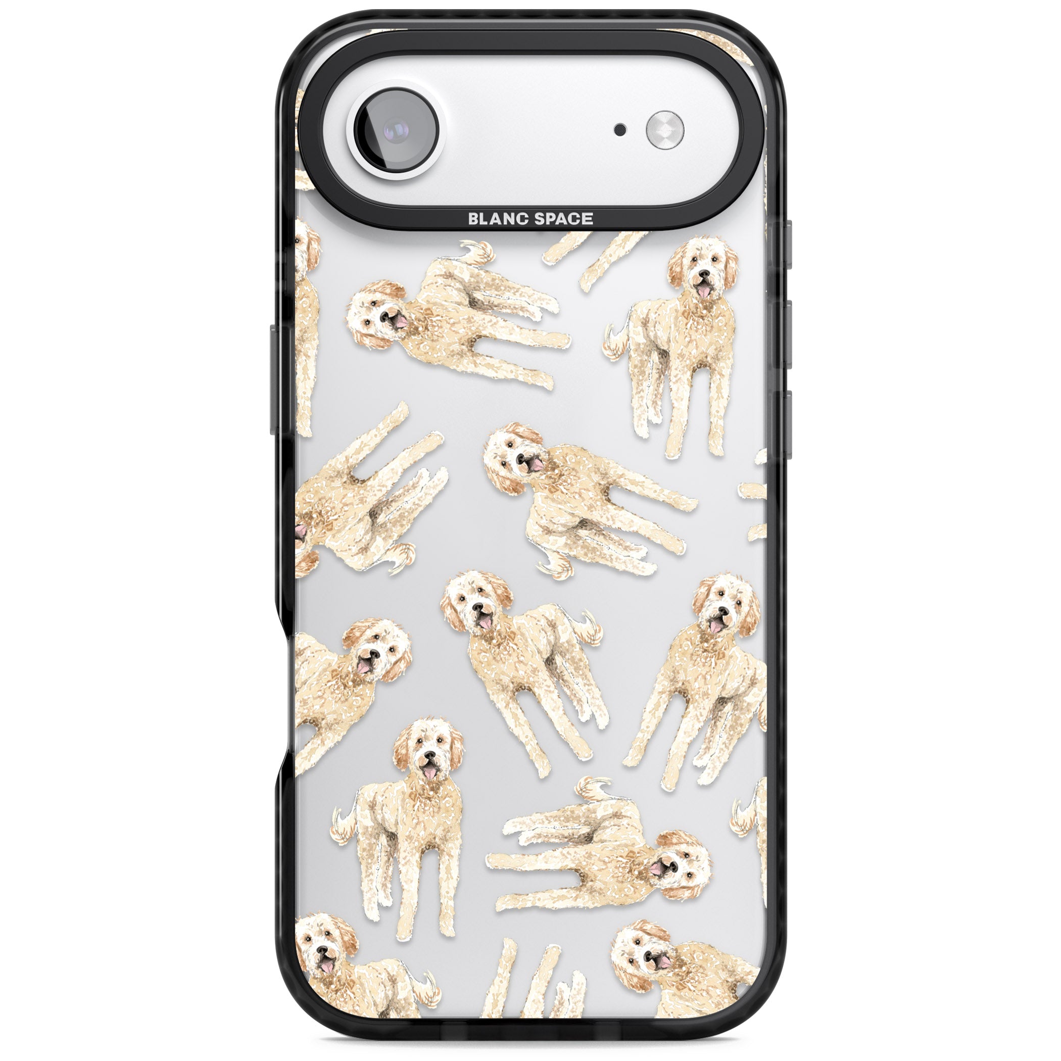 Goldendoodle Watercolour Dog Pattern iPhone 17 Air Impact Black Phone Case