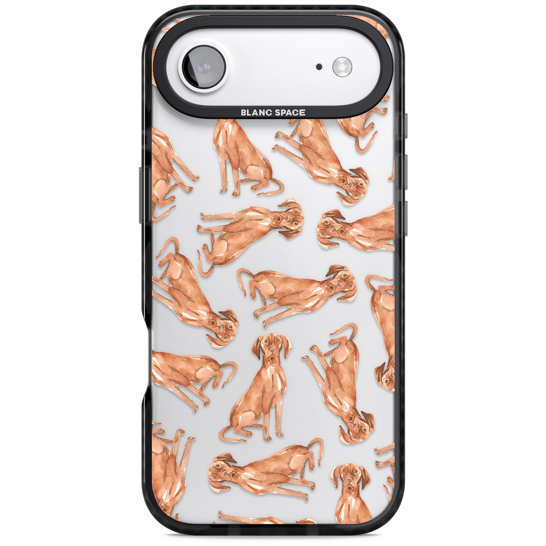 Hungarian Vizsla Watercolor Pattern iPhone 17 Air Impact Black Phone Case