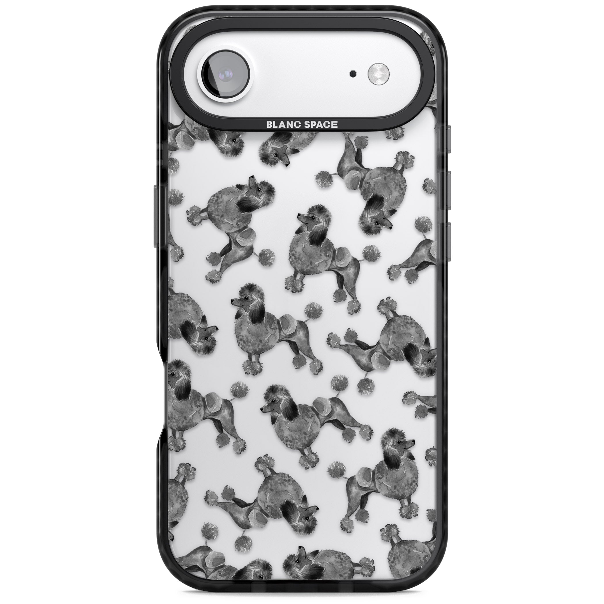 Poodle Pattern iPhone 17 Air Impact Black Phone Case