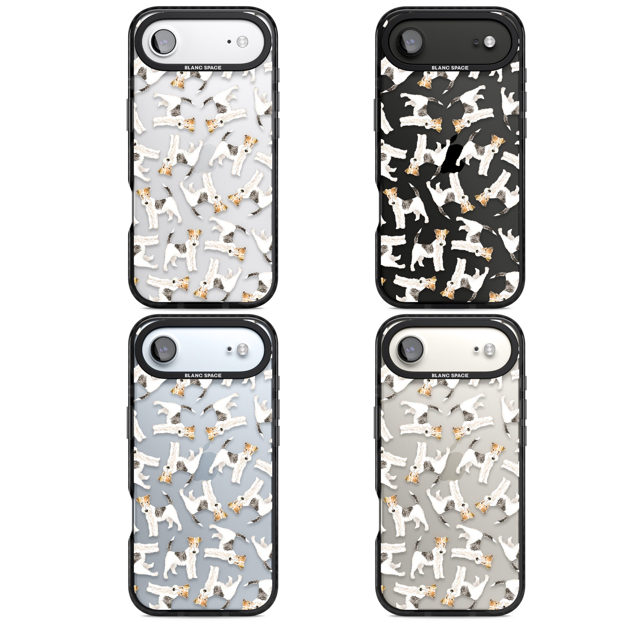 Wire Haired Fox Terrier Dog Pattern iPhone 17 Air Impact Black Phone Case APT Impact Protection