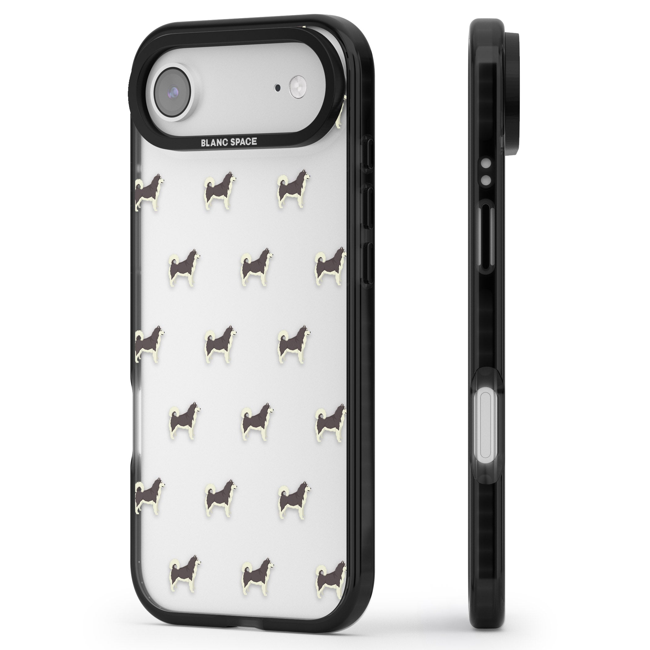Alaskan Malamute Dog Pattern iPhone 17 Air Impact Black Phone Case Side Profile
