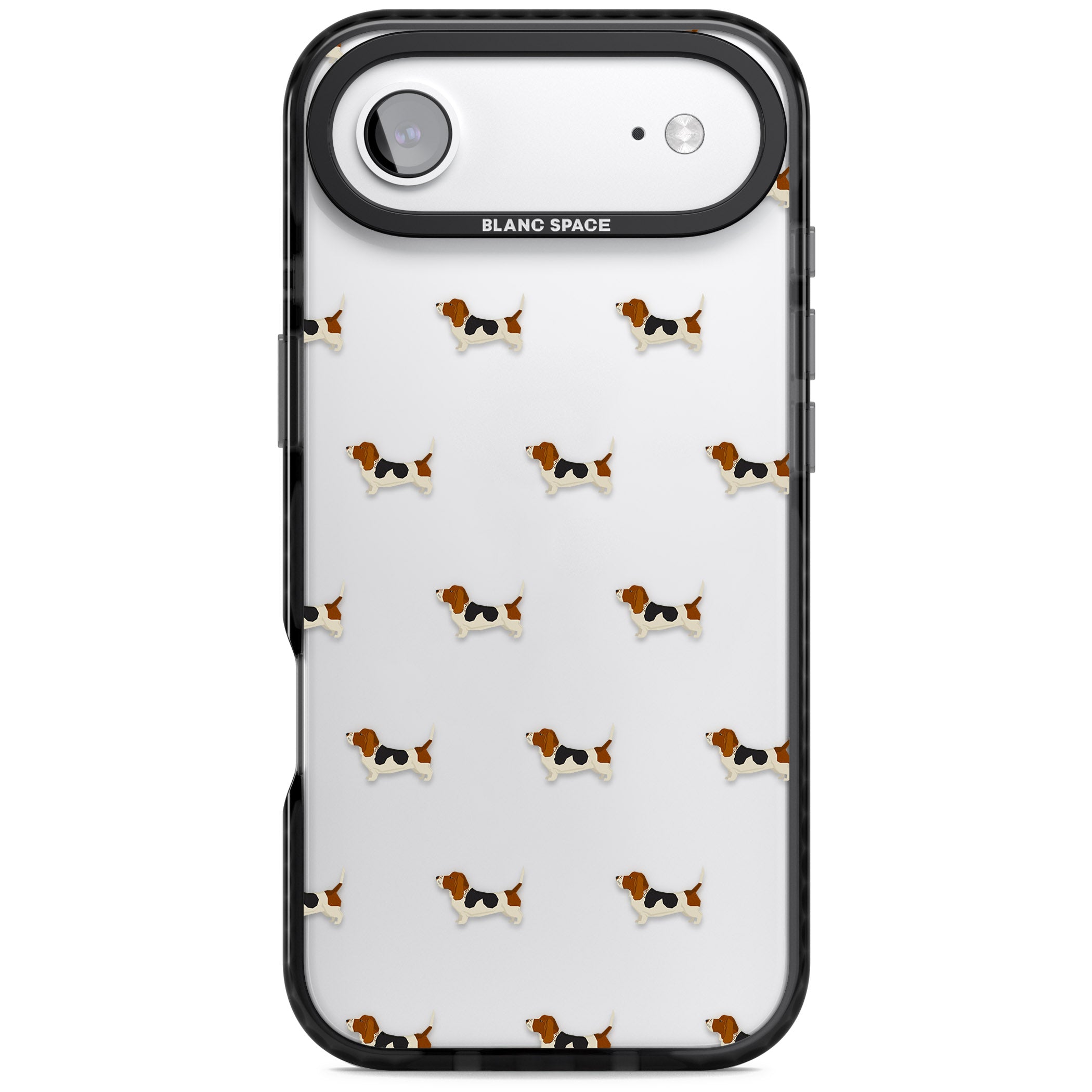 Basset Hound Pattern iPhone 17 Air Impact Black Phone Case