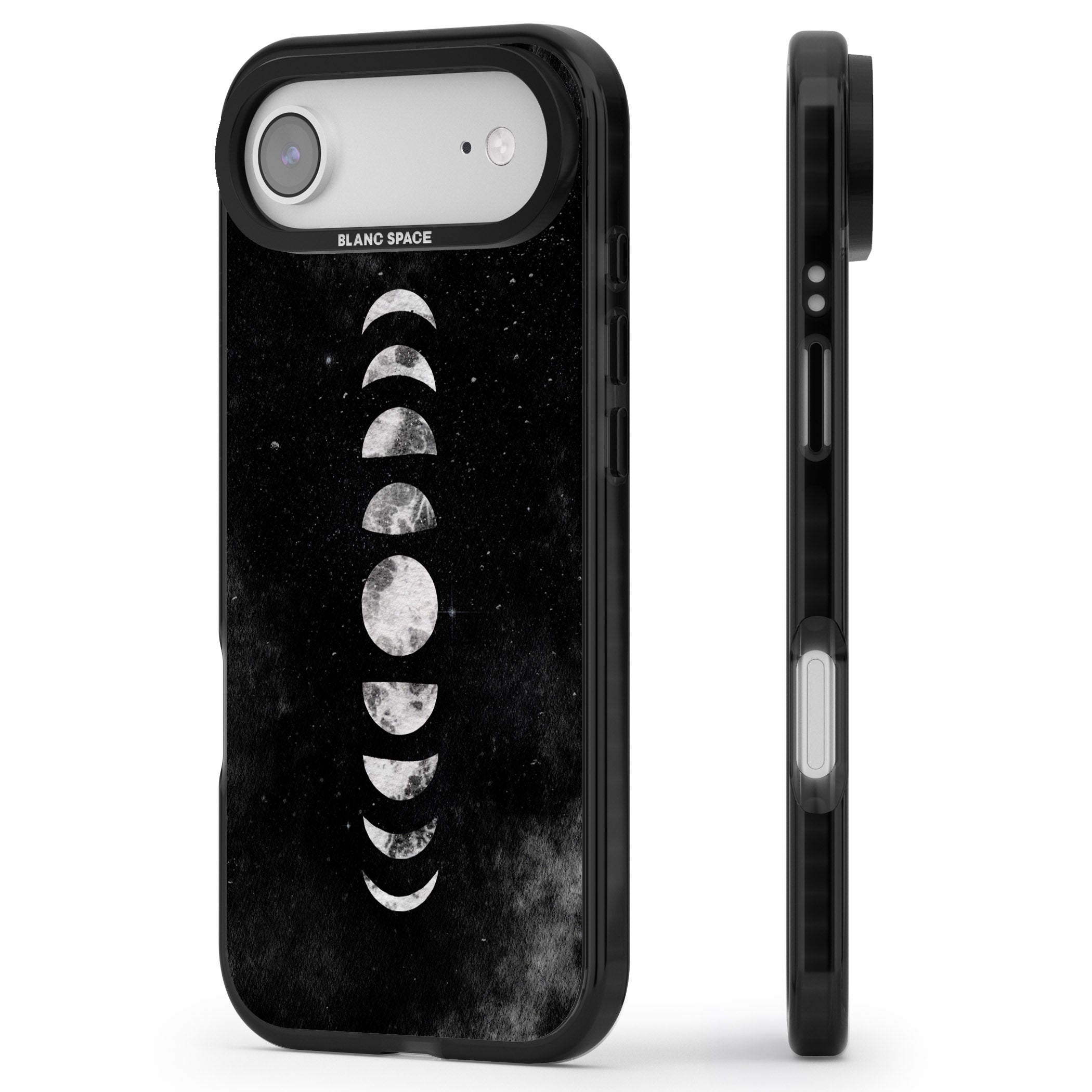Lunar Phases iPhone 17 Air Impact Black Phone Case Side Profile