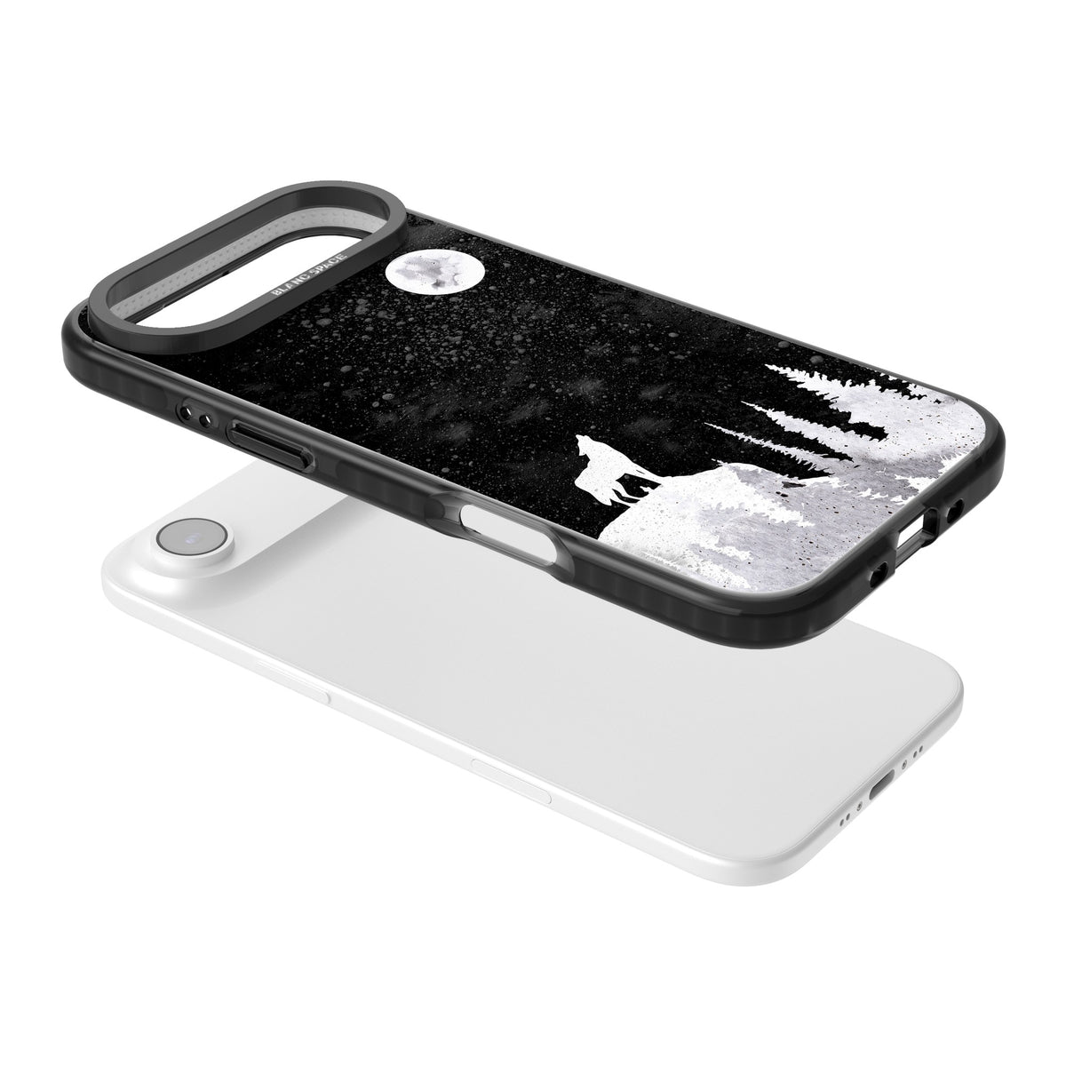 Lunar Howl iPhone Air Impact Black Phone Case angled