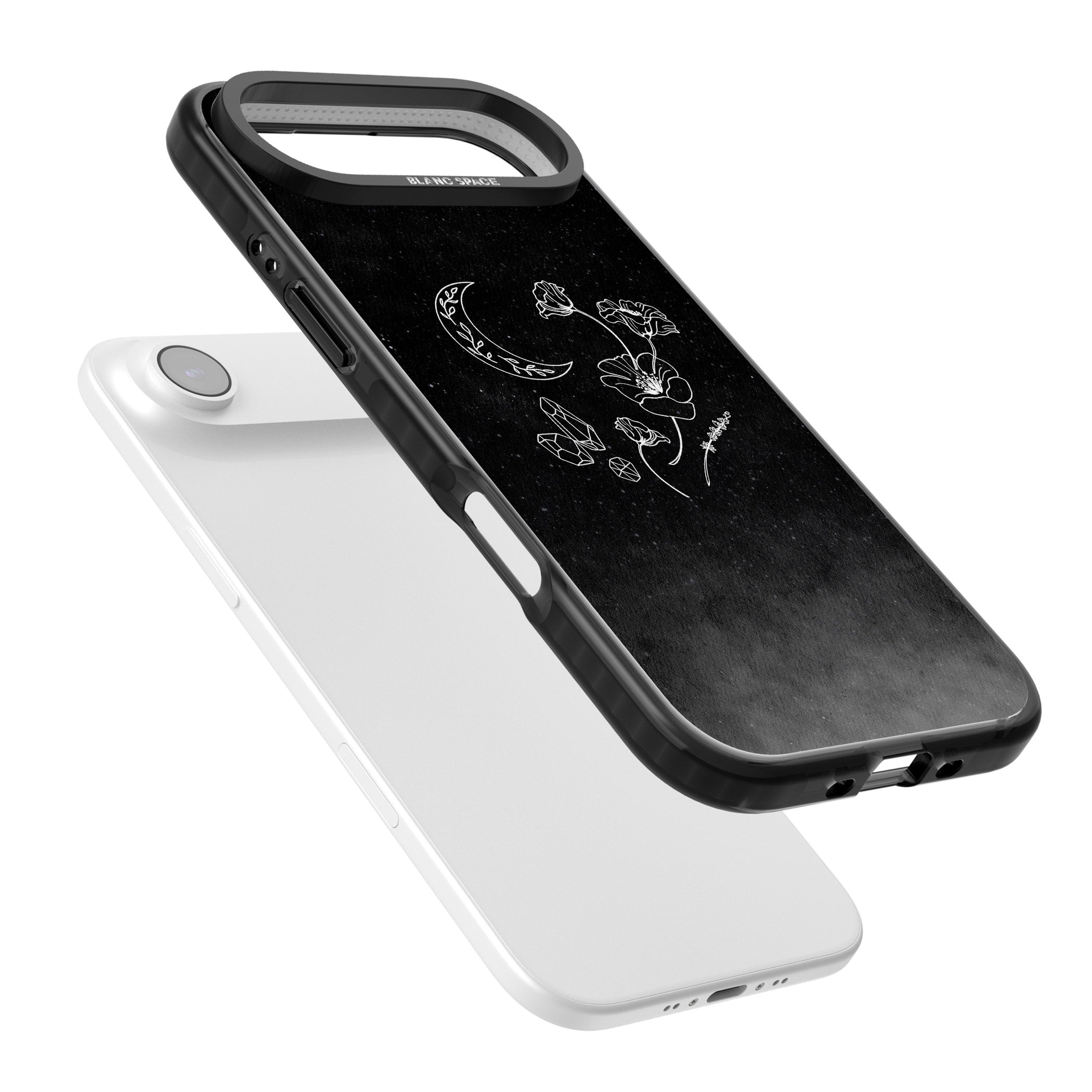 Midnight Moon Botanic iPhone 17 Air Impact Black Phone Case Colours