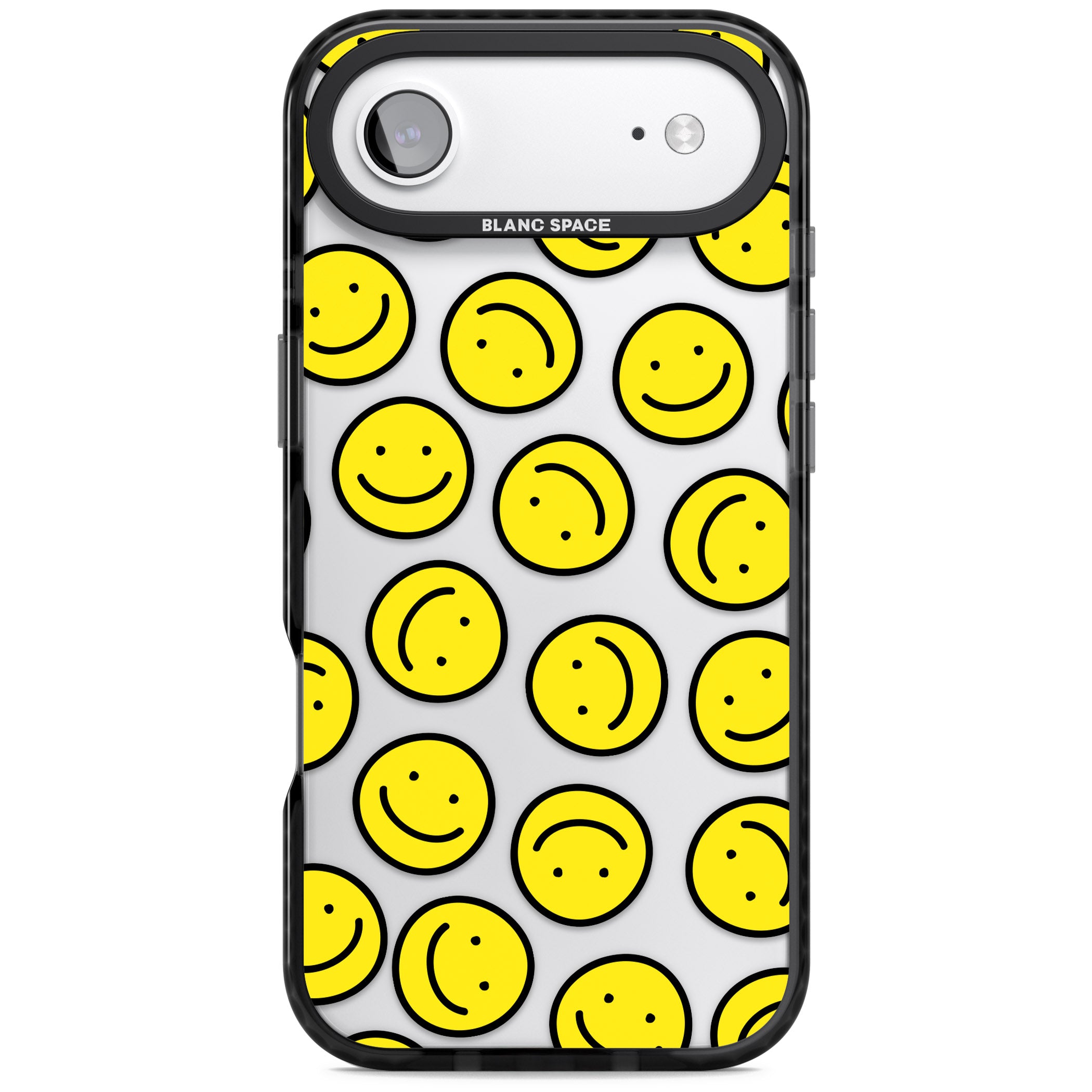 Smiley Face Pattern iPhone 17 Air Impact Black Phone Case