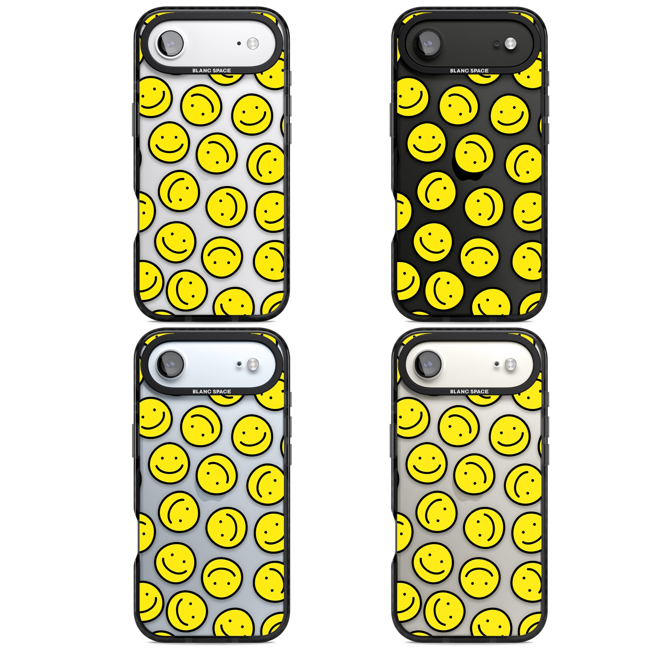 Smiley Face Pattern iPhone 17 Air Impact Black Phone Case APT Impact Protection