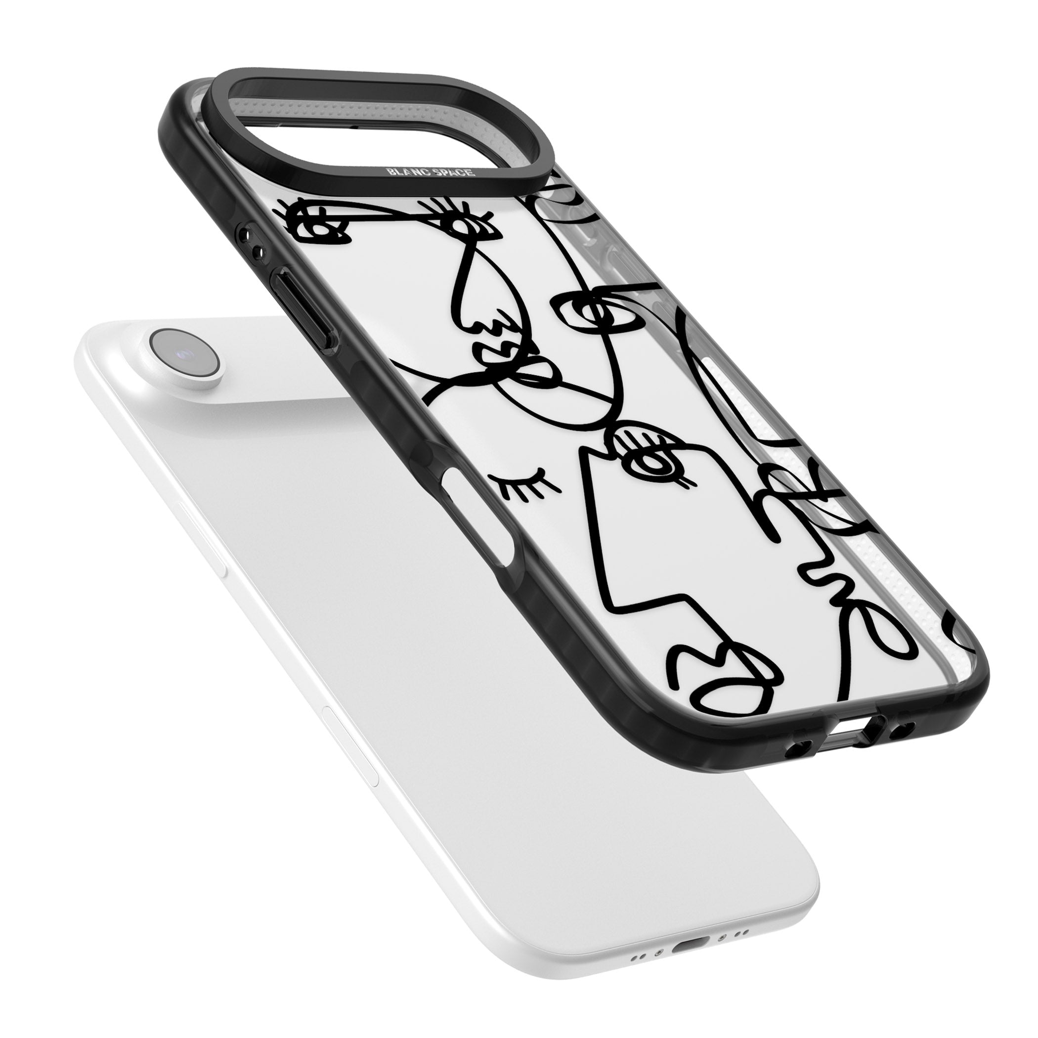 Abstract Line Art Black Clear iPhone 17 Air Impact Black Phone Case Colours
