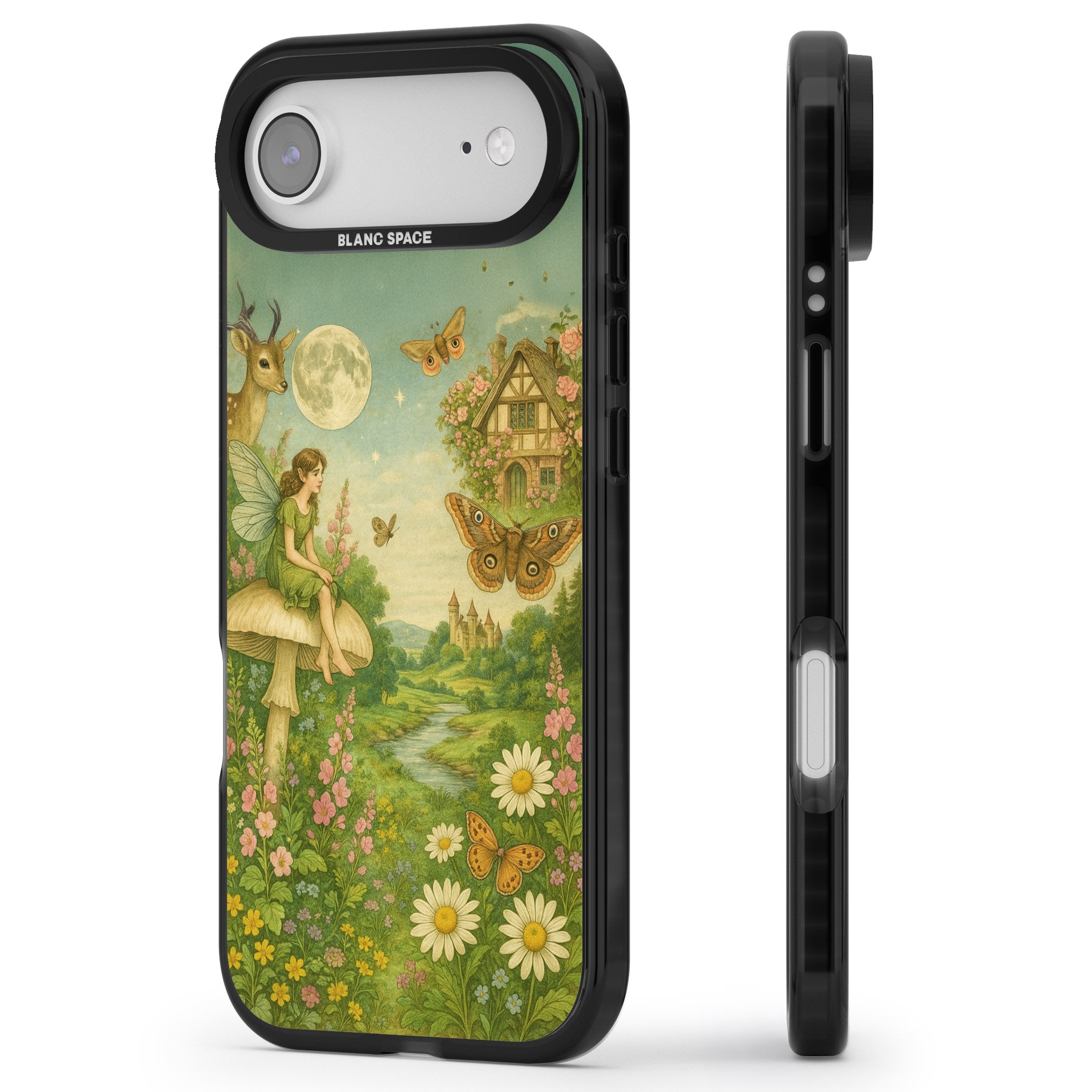 Cottage Fairy iPhone 17 Air Impact Black Phone Case Side Profile
