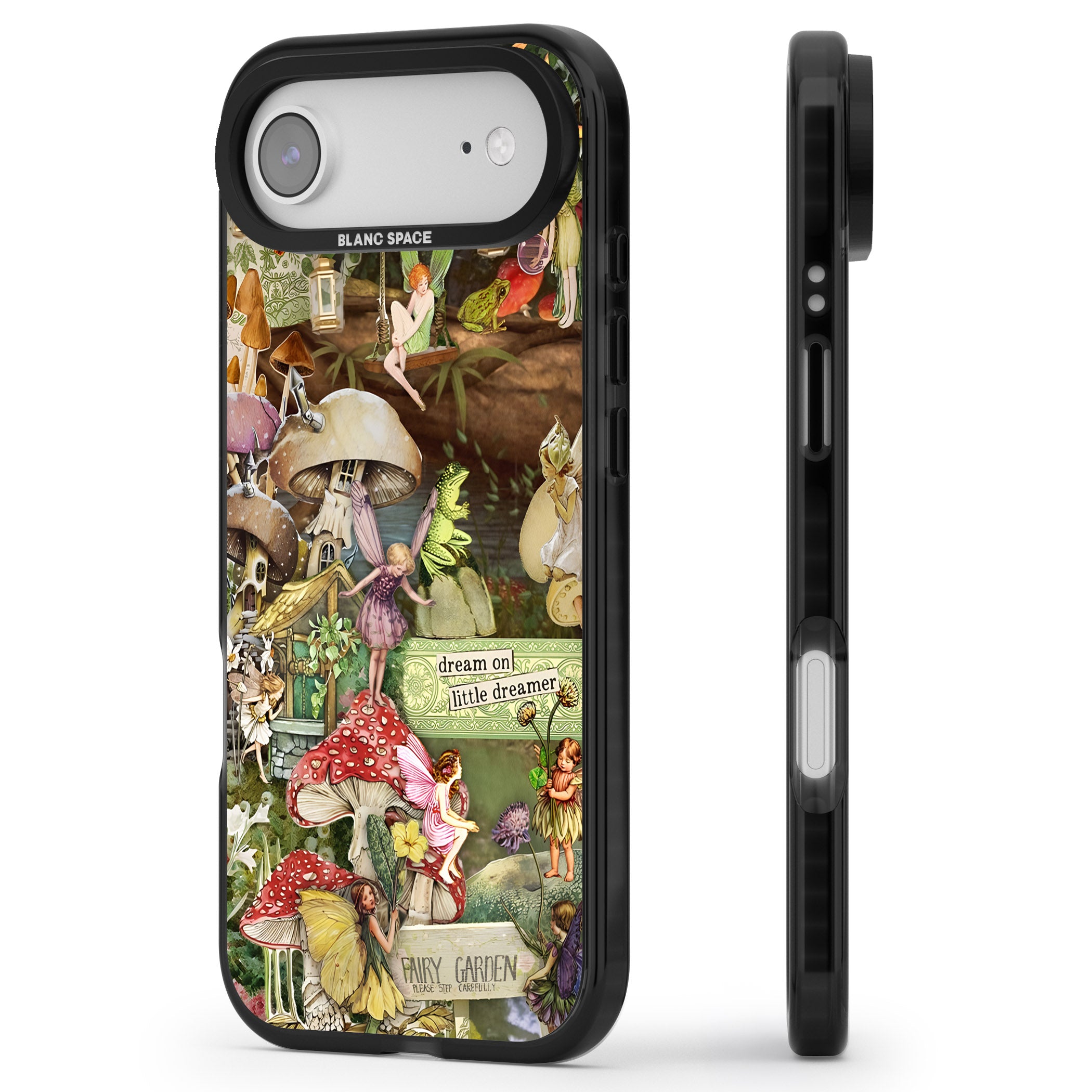 Dreamy Garden iPhone 17 Air Impact Black Phone Case Side Profile