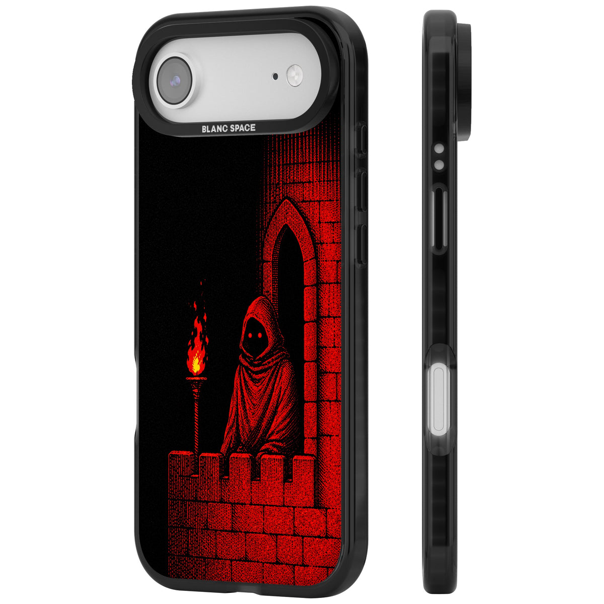Crimson Crypt iPhone Air Impact Black Phone Case side