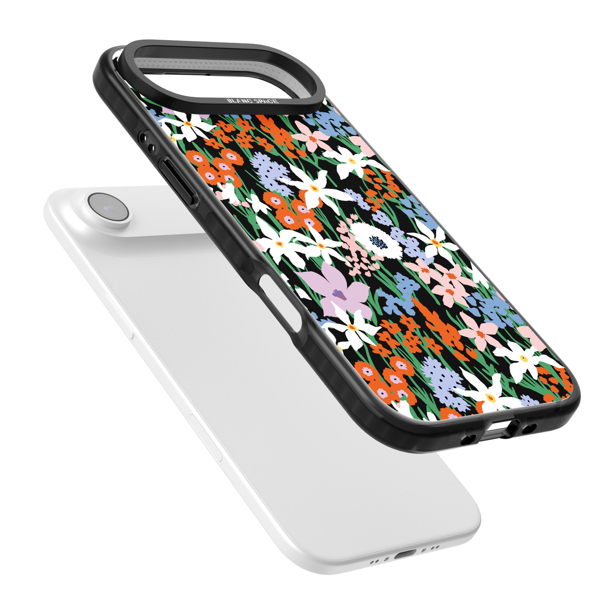 Floral Bloom Meadow Solid iPhone 17 Air Impact Black Phone Case Colours