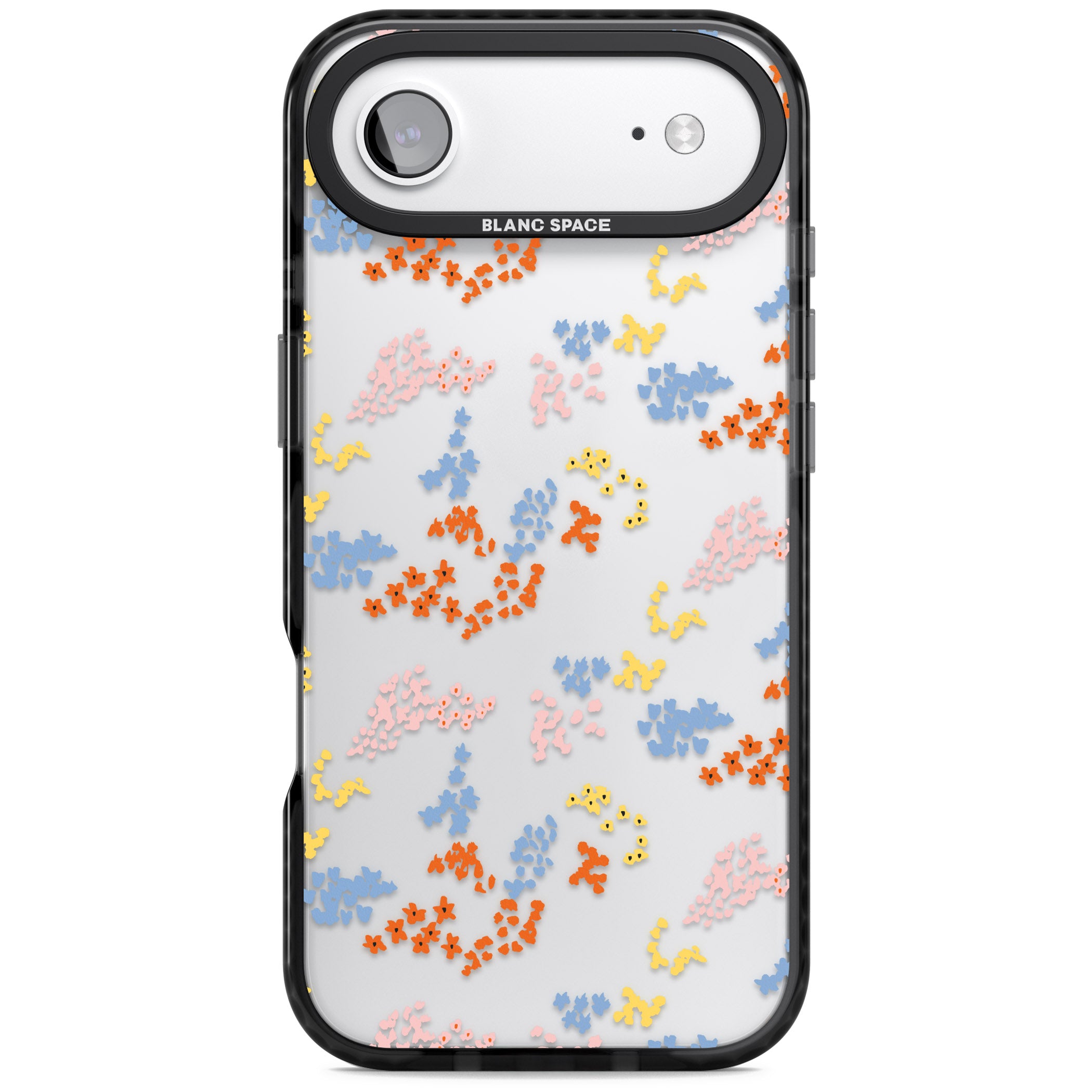 Floral Confetti: Transparent Delight iPhone 17 Air Impact Black Phone Case