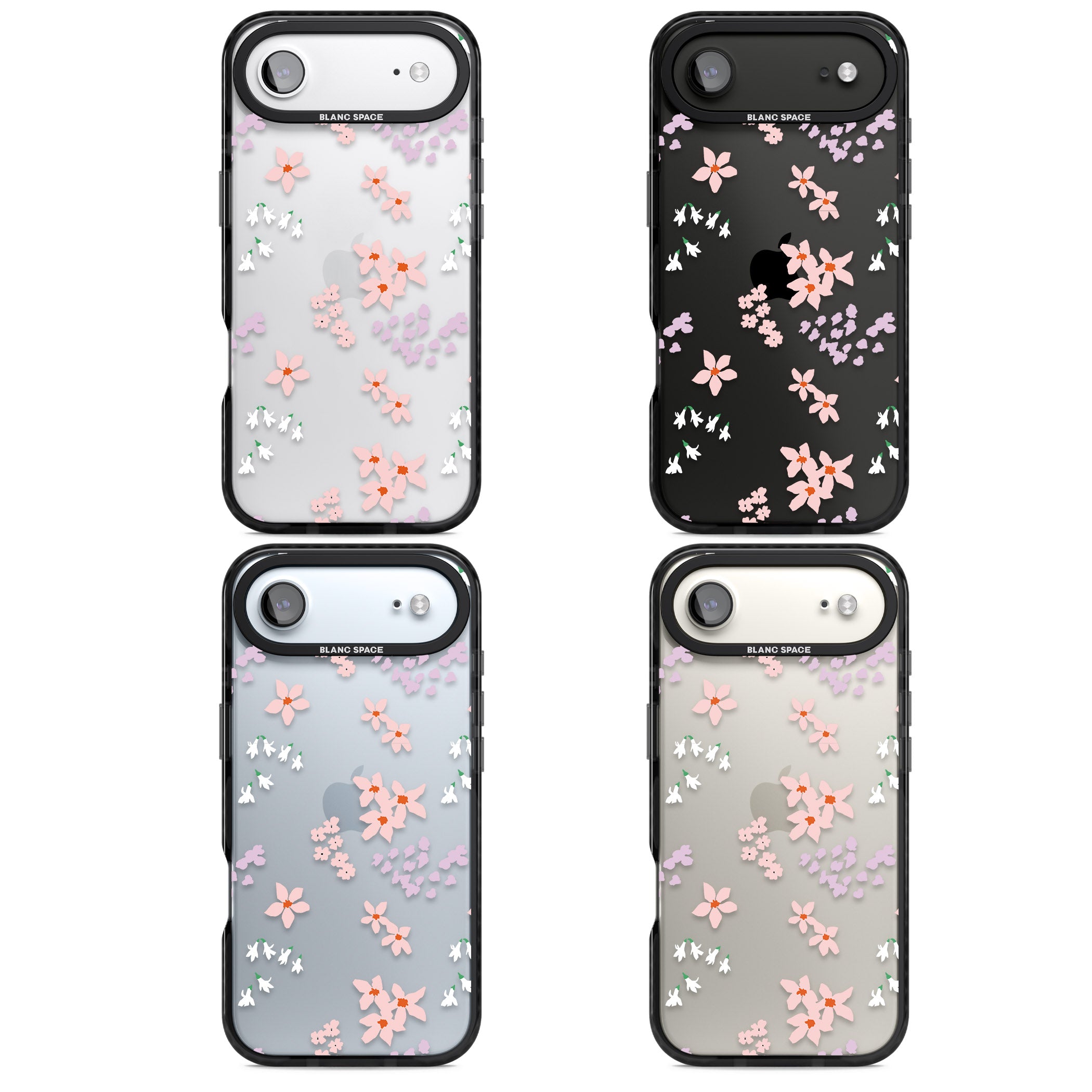 Pink & Purple Flower Mix iPhone 17 Air Impact Black Phone Case APT Impact Protection