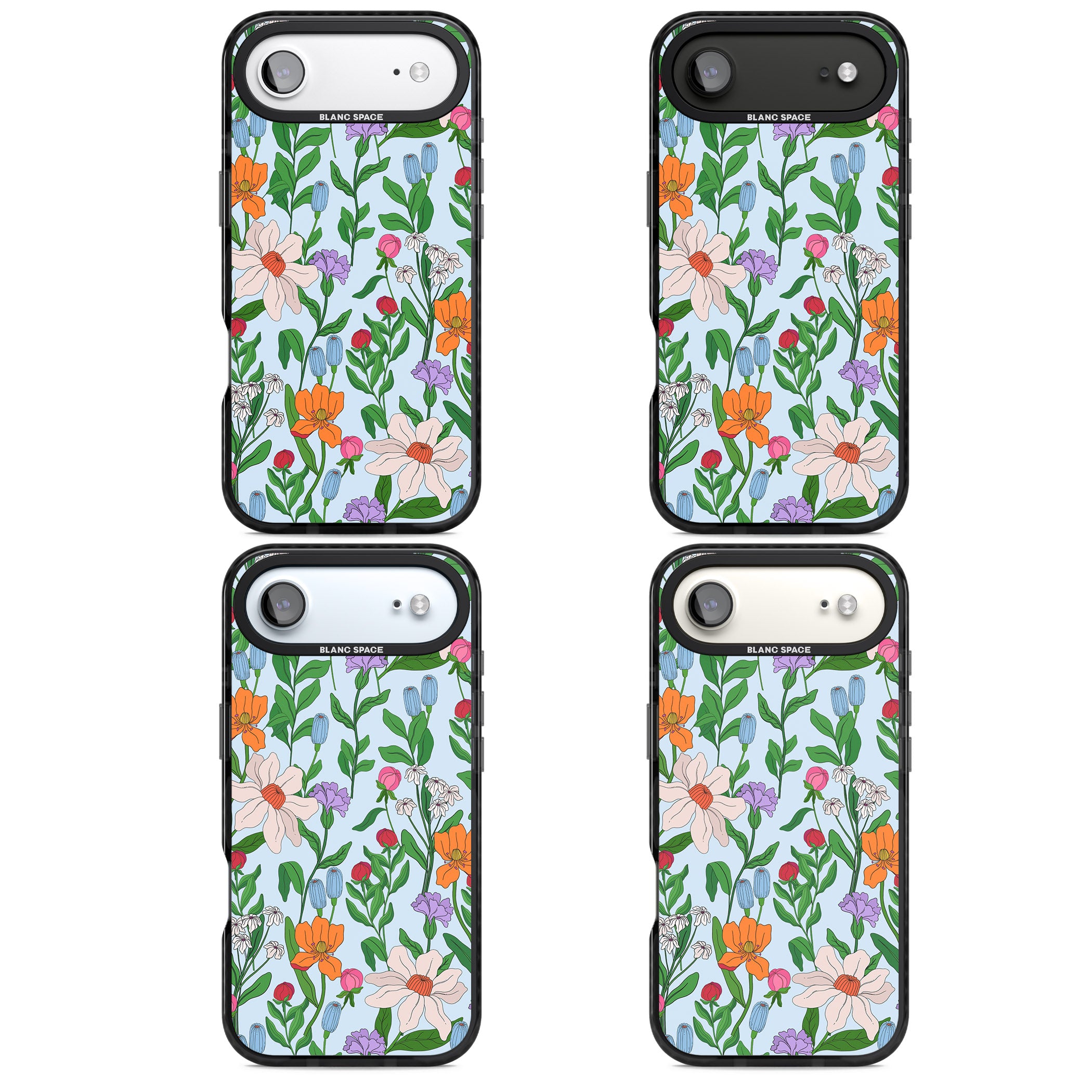 Full Bloom Background iPhone 17 Air Impact Black Phone Case APT Impact Protection